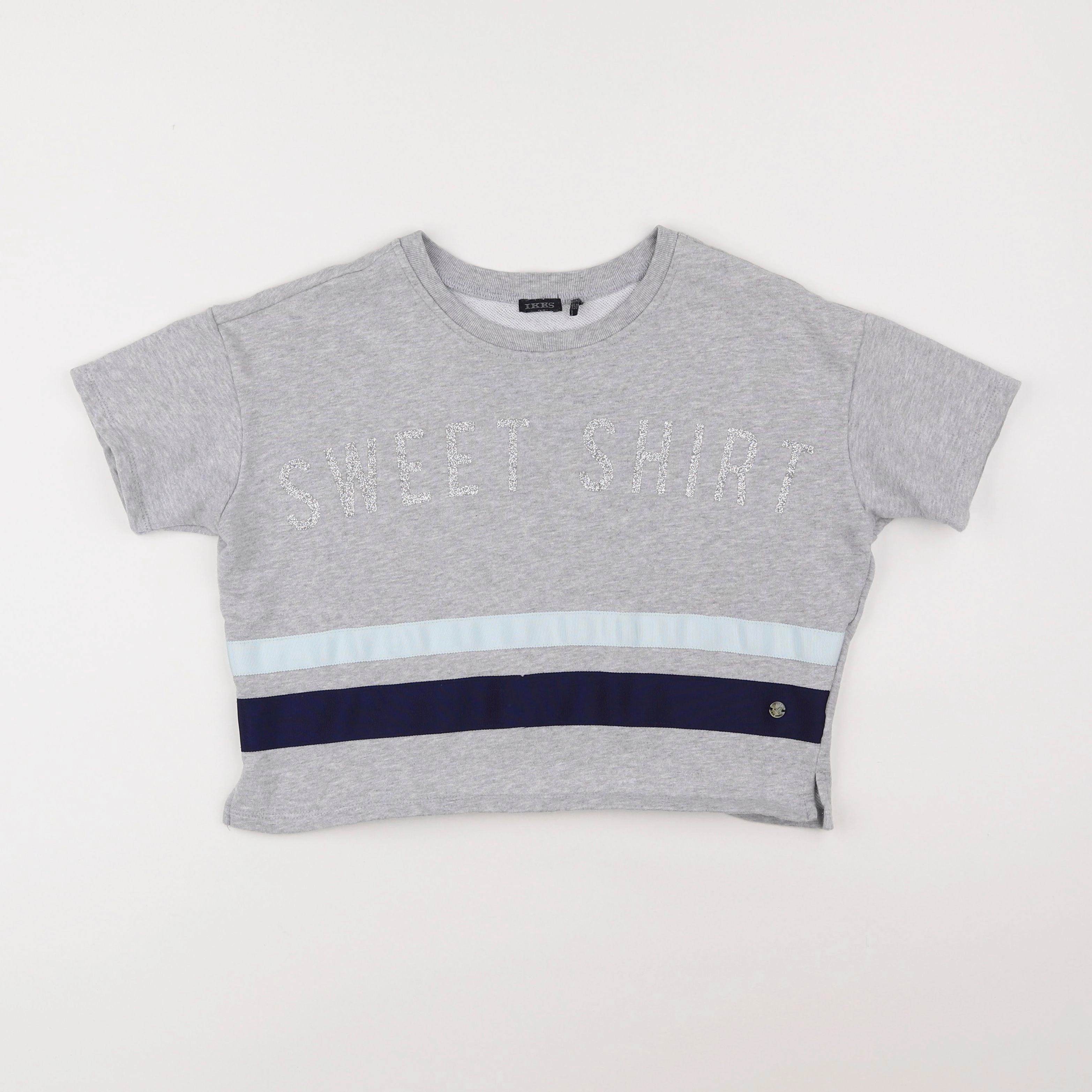 IKKS - sweat court gris, argent - 12 ans