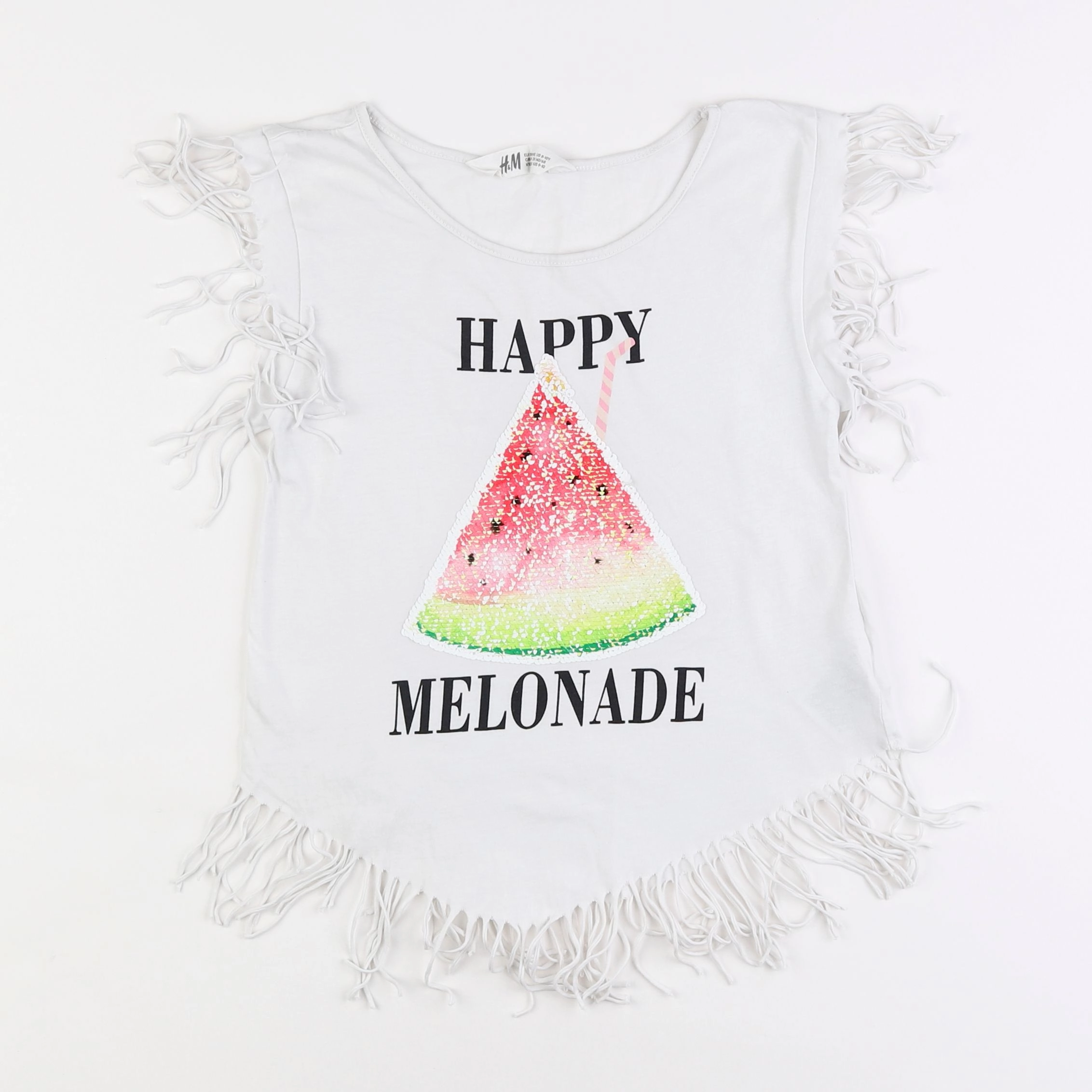 H&M - tee-shirt blanc - 8/10 ans