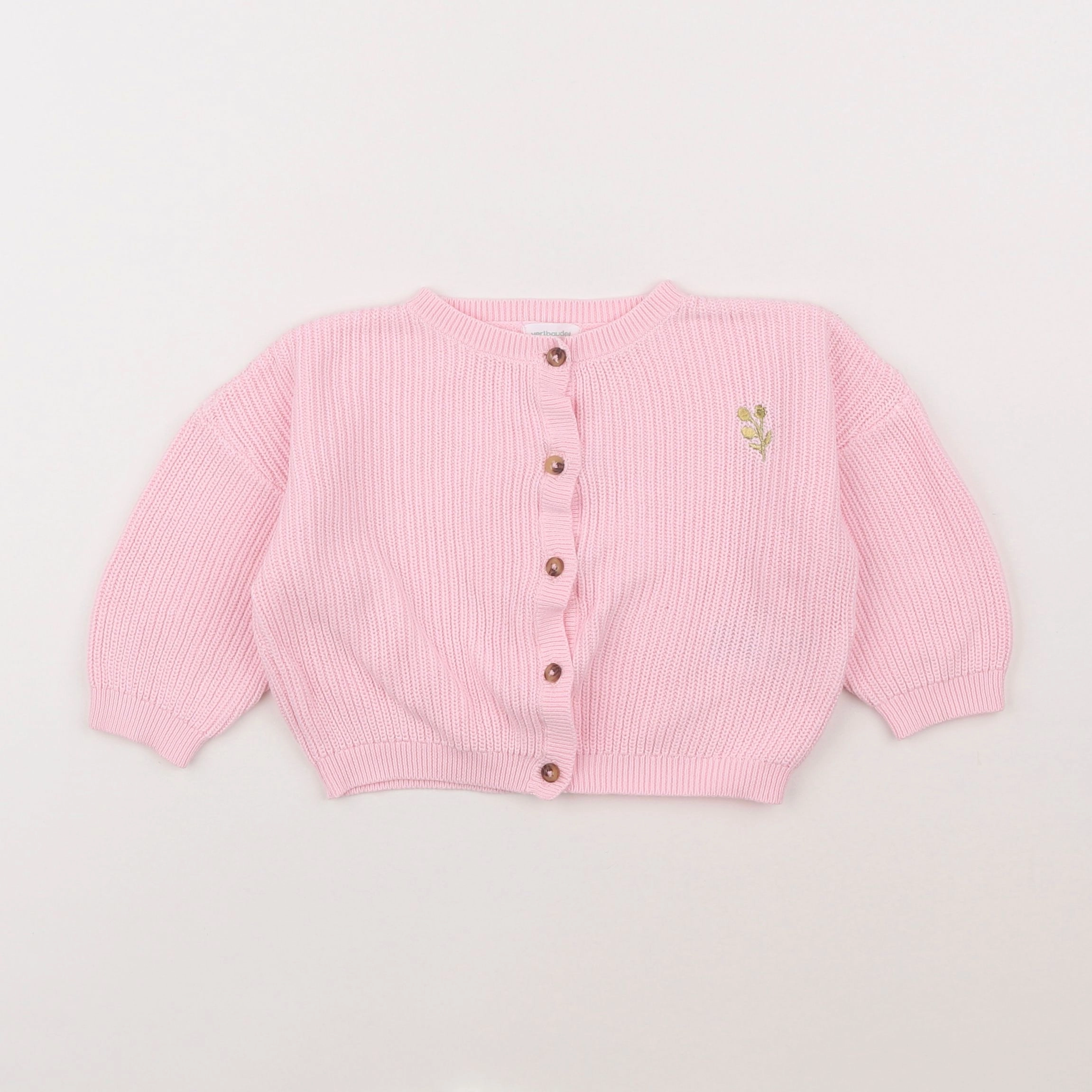 Vertbaudet - gilet rose - 12 mois