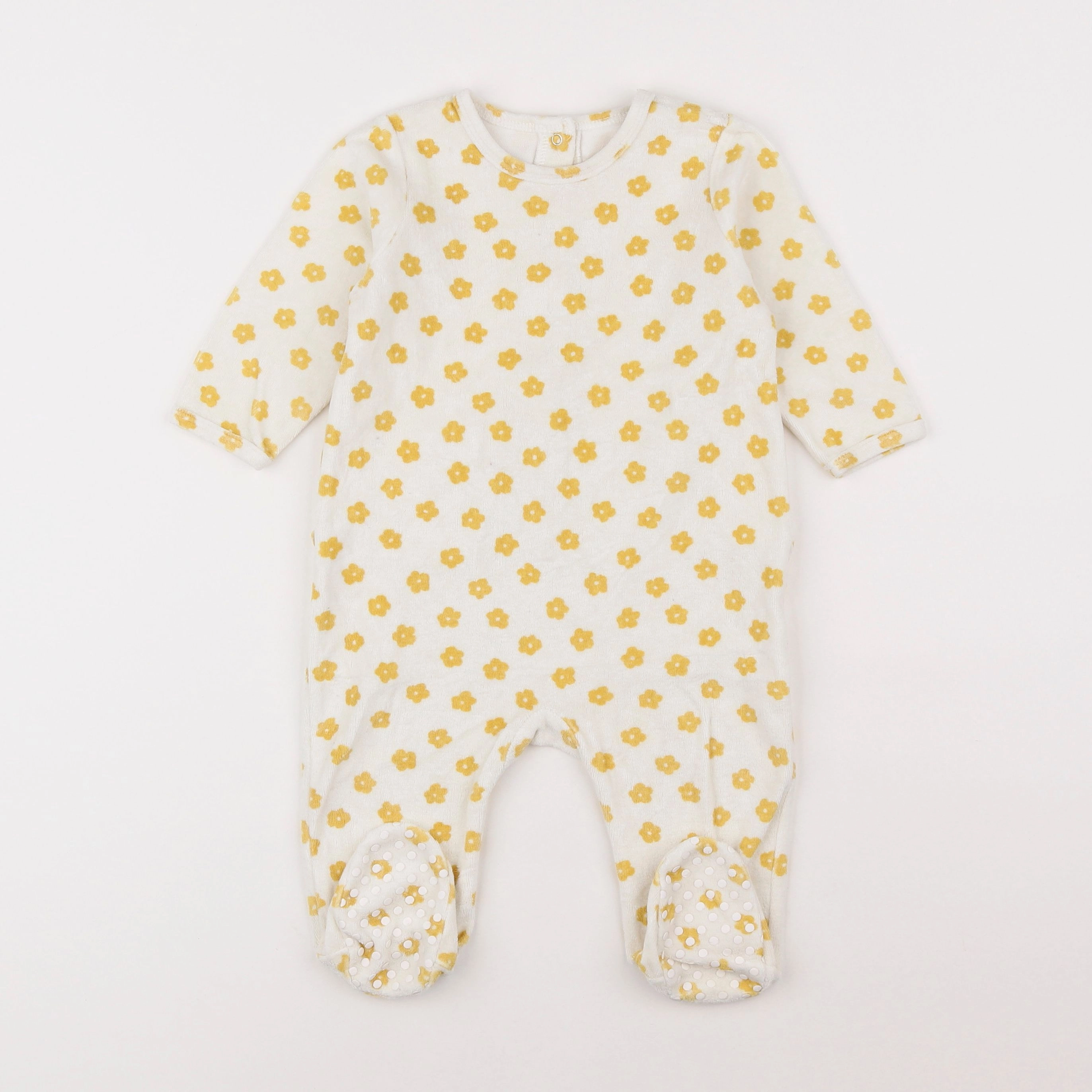 Vertbaudet - pyjama velours jaune - 12 mois