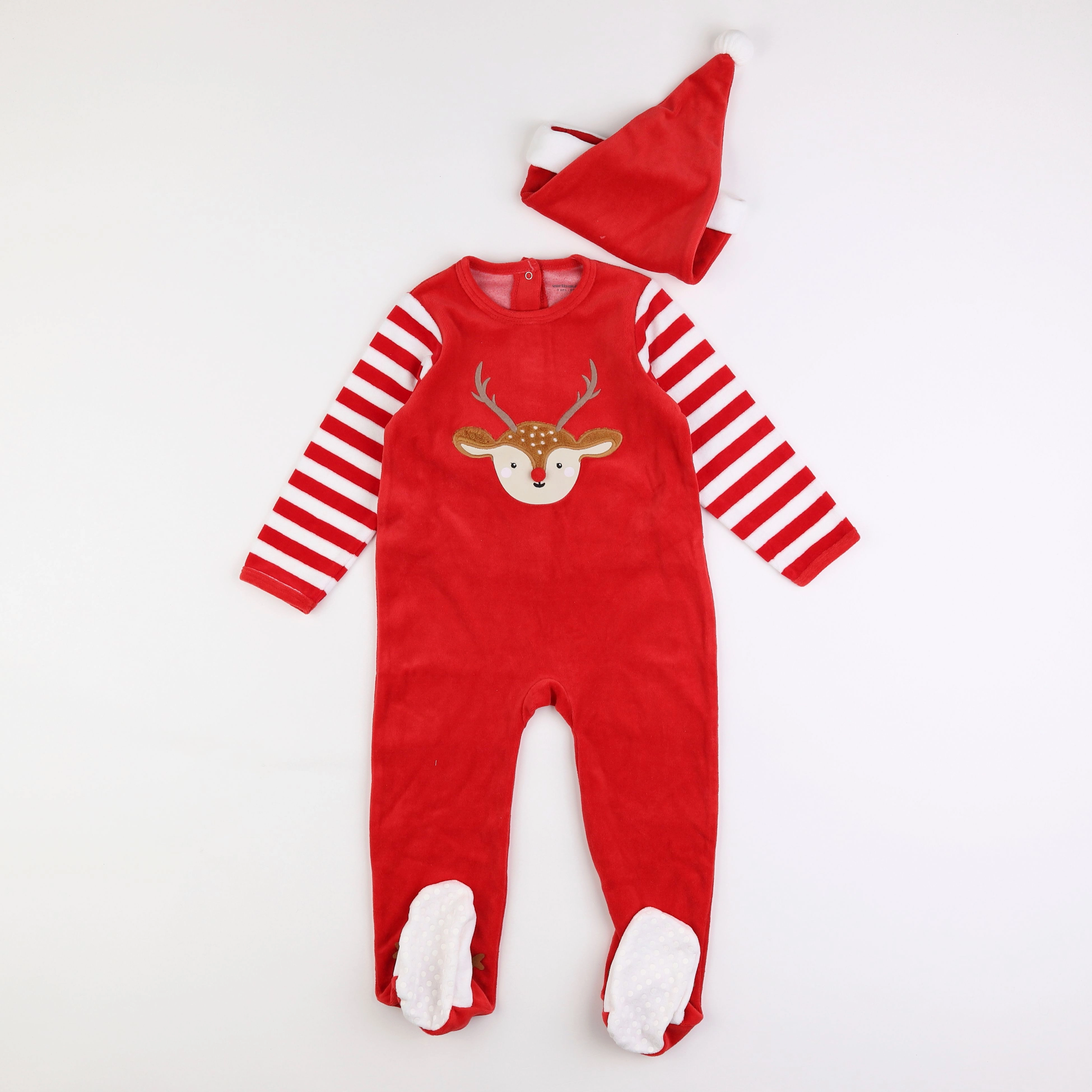 Vertbaudet - pyjama velours rouge - 3 ans