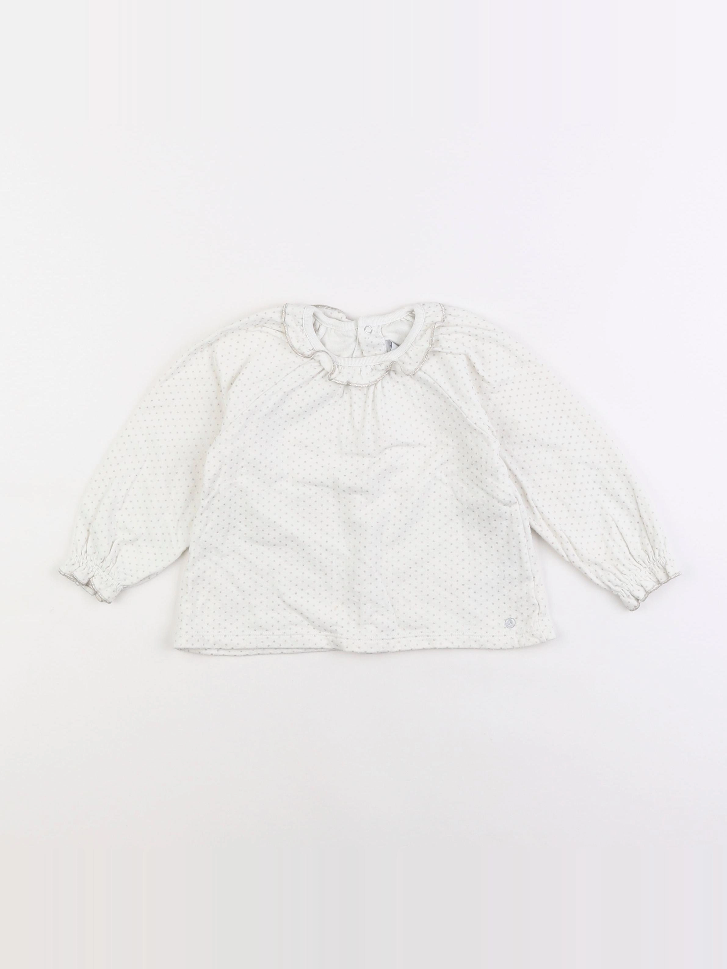 Petit Bateau - tee-shirt argent, blanc - 18 mois