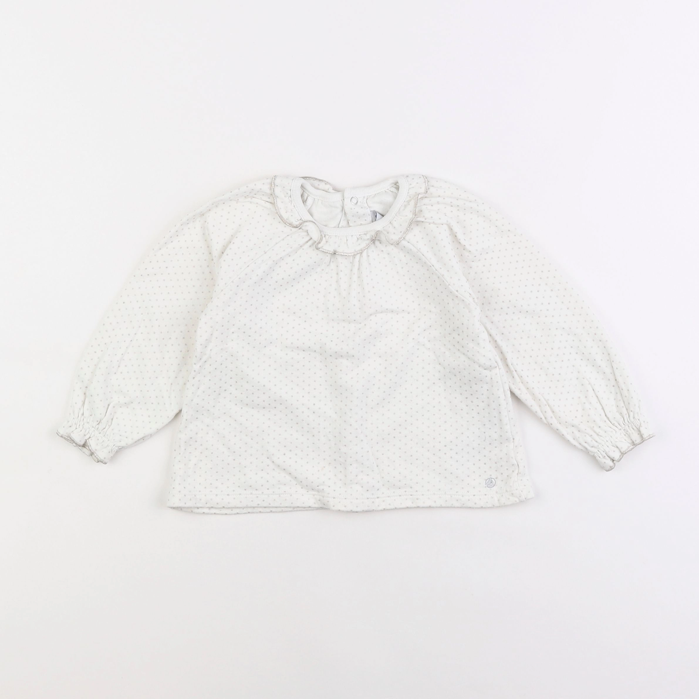 Petit Bateau - tee-shirt argent, blanc - 18 mois