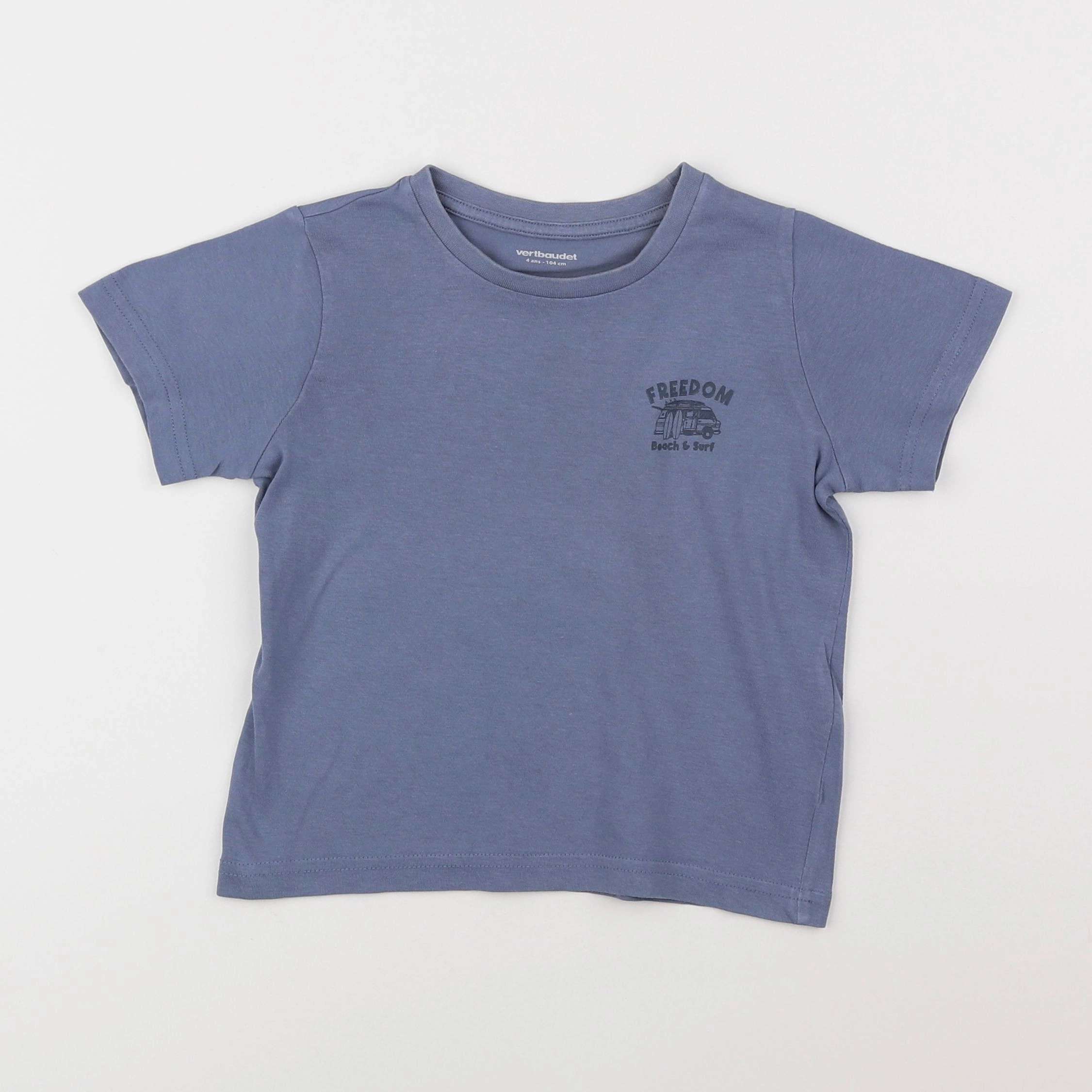 Vertbaudet - tee-shirt bleu - 4 ans