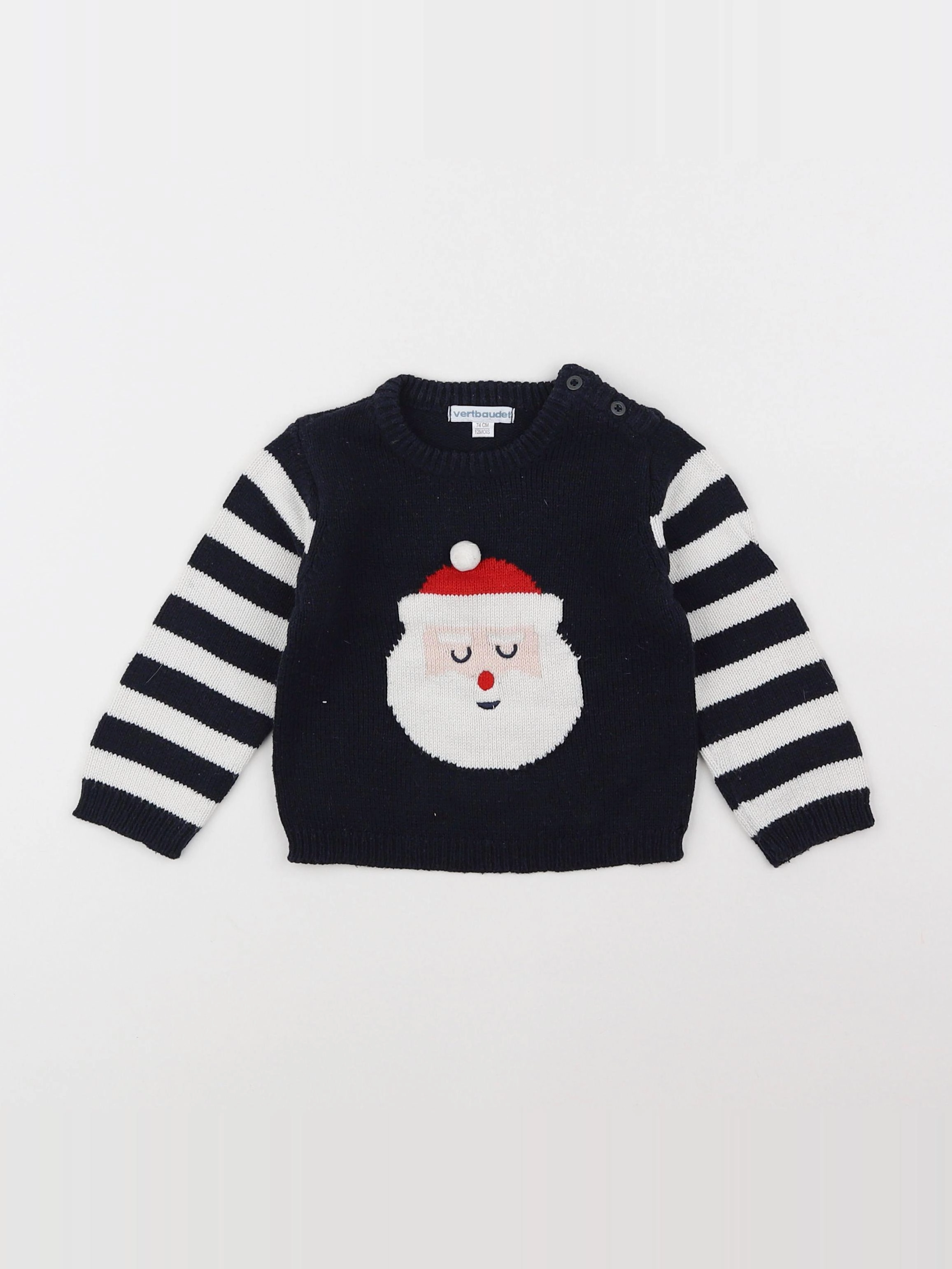 Vertbaudet - pull bleu - 12 mois