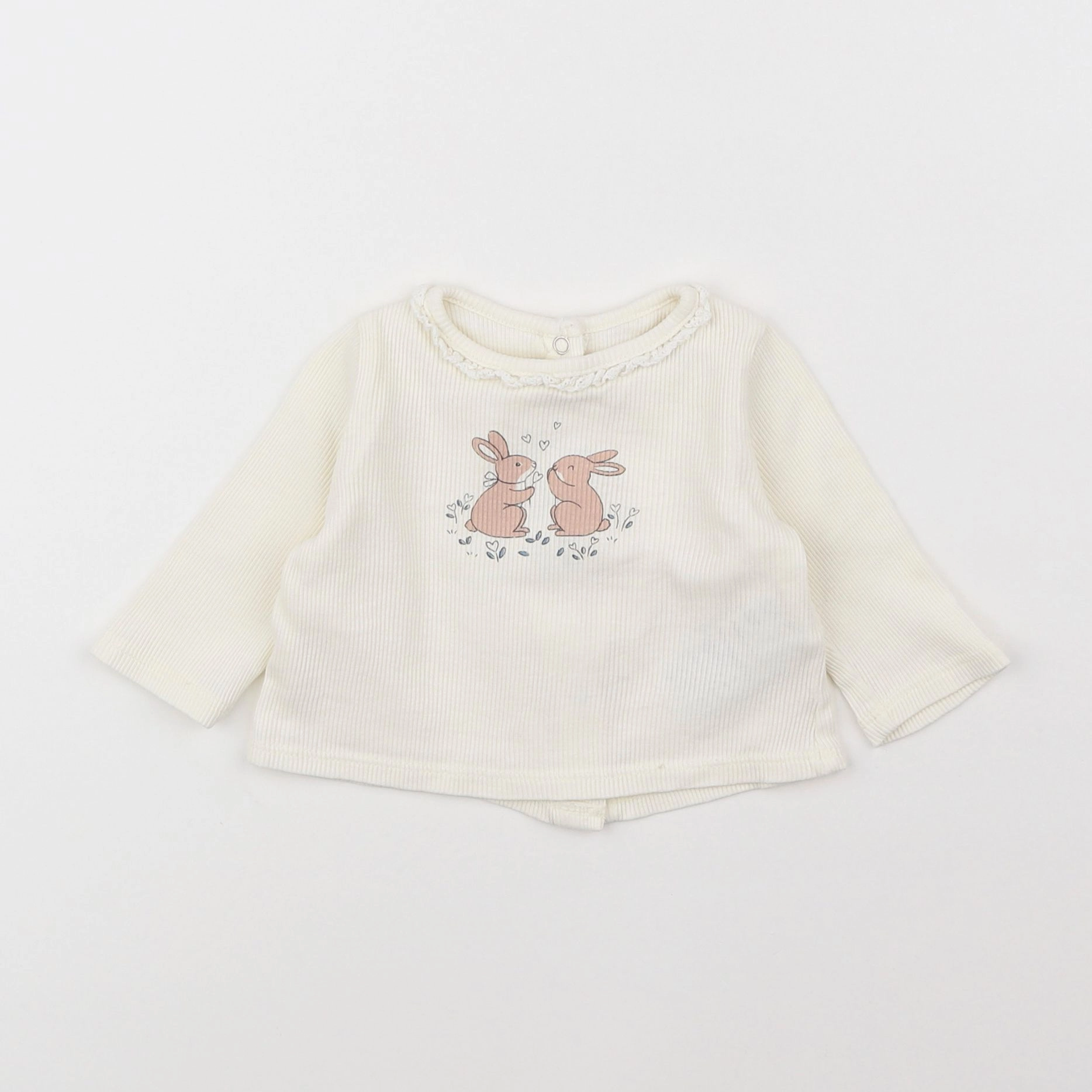 Vertbaudet - tee-shirt beige - 1 mois