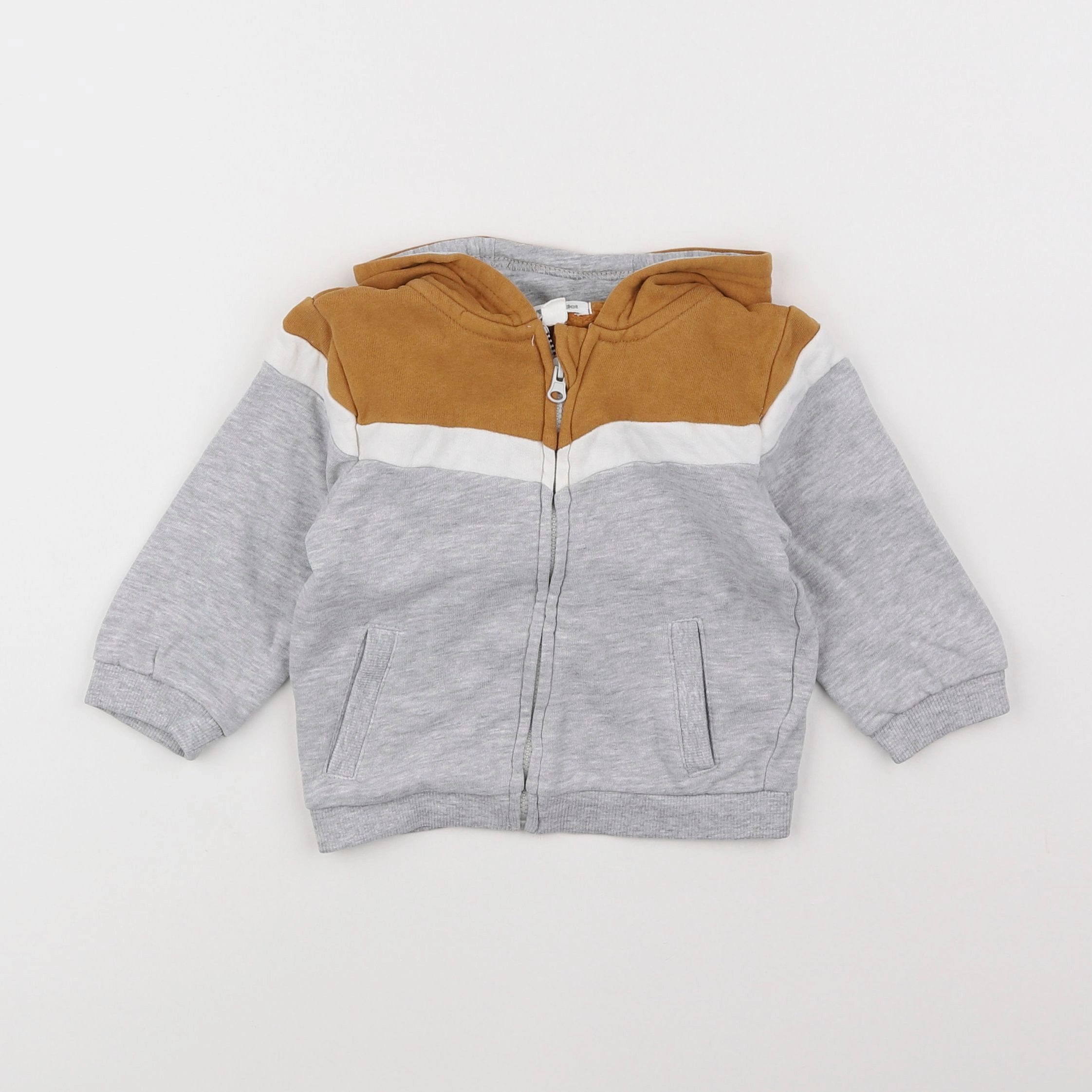 Vertbaudet - sweat gris - 12 mois