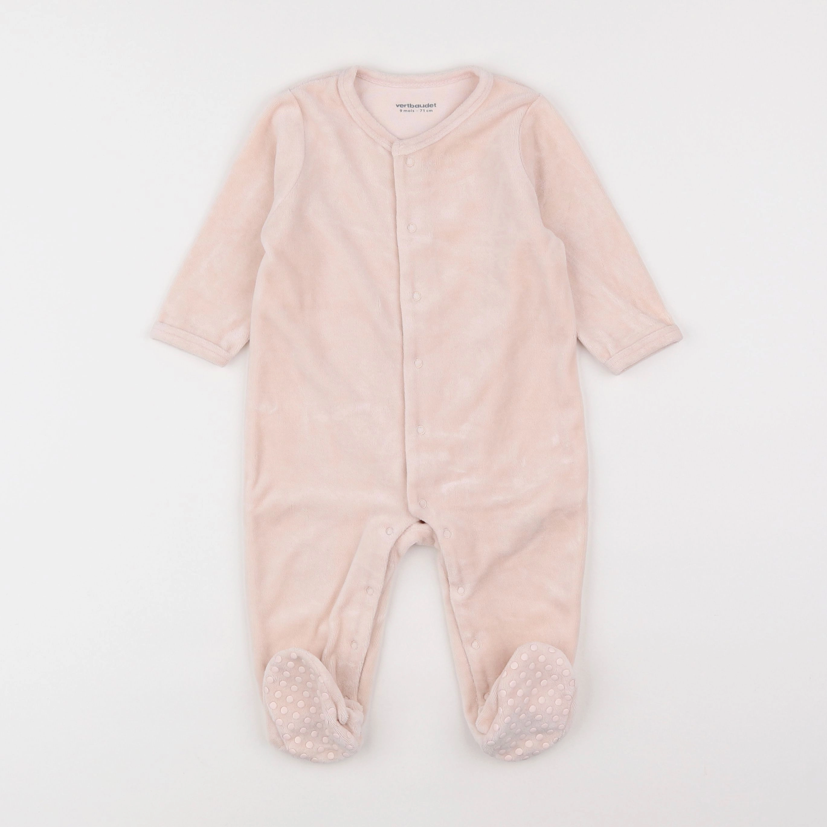 Vertbaudet - pyjama velours rose - 9 mois