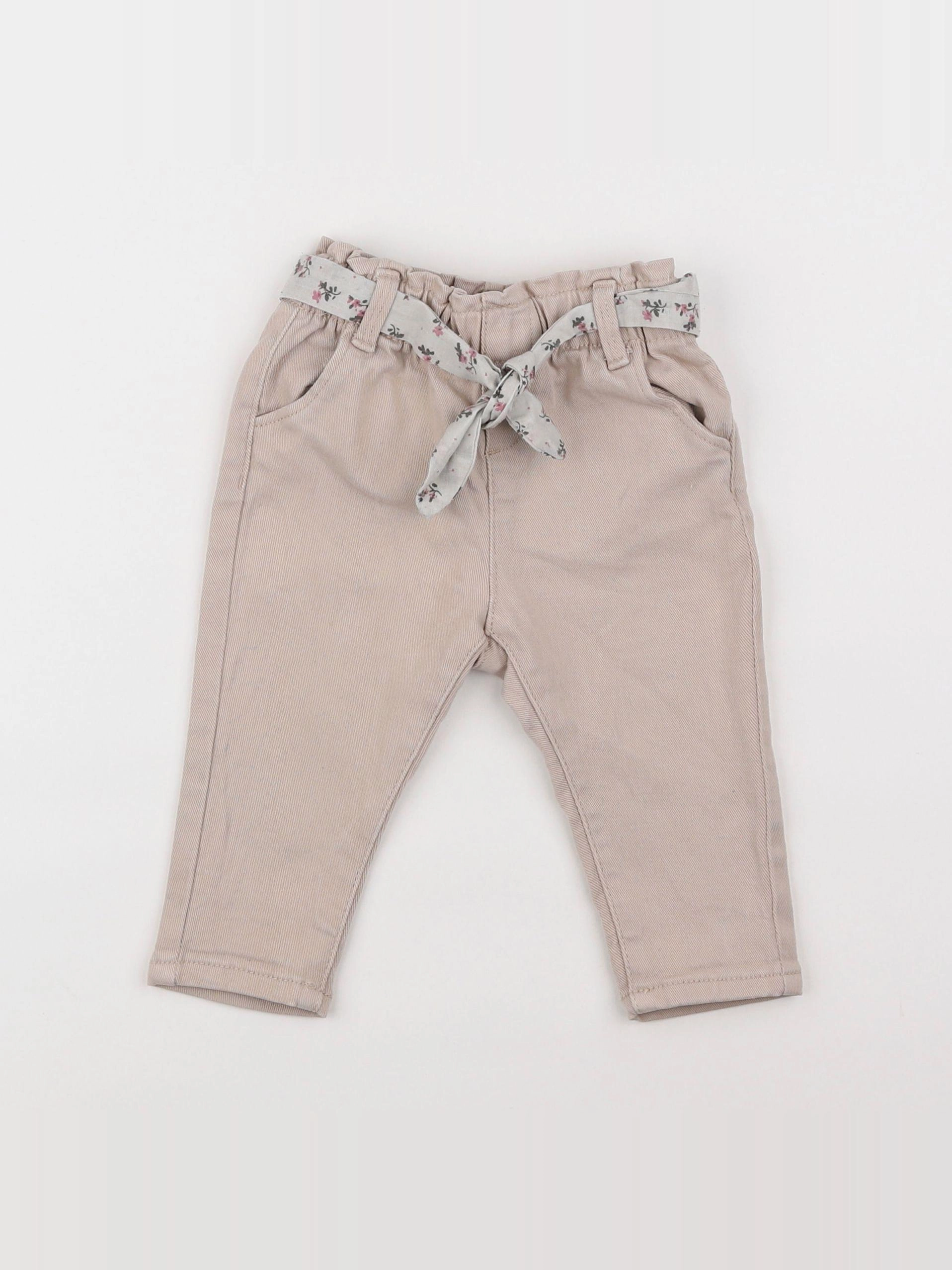 Vertbaudet - jean beige - 9 mois