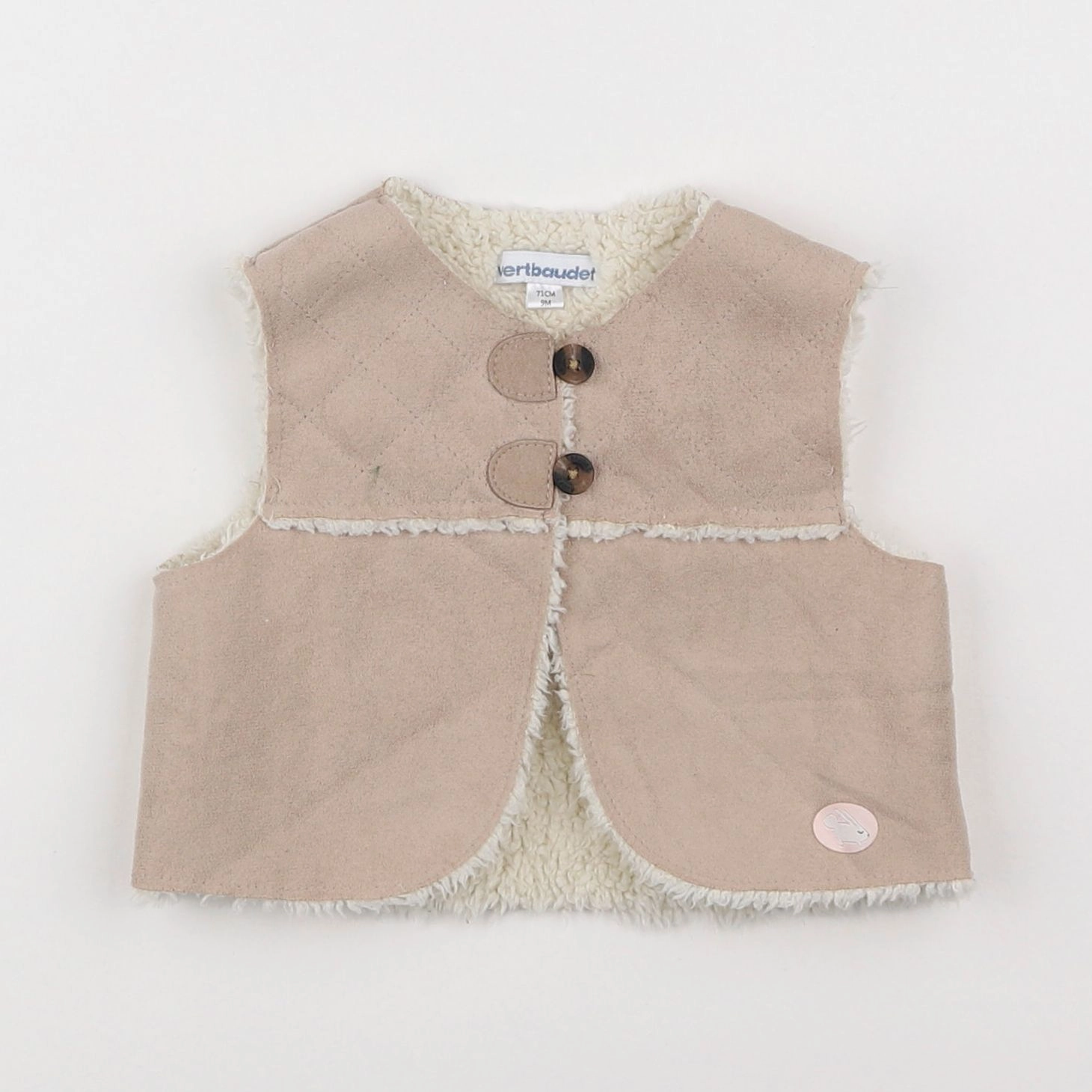 Vertbaudet - gilet marron - 9 mois