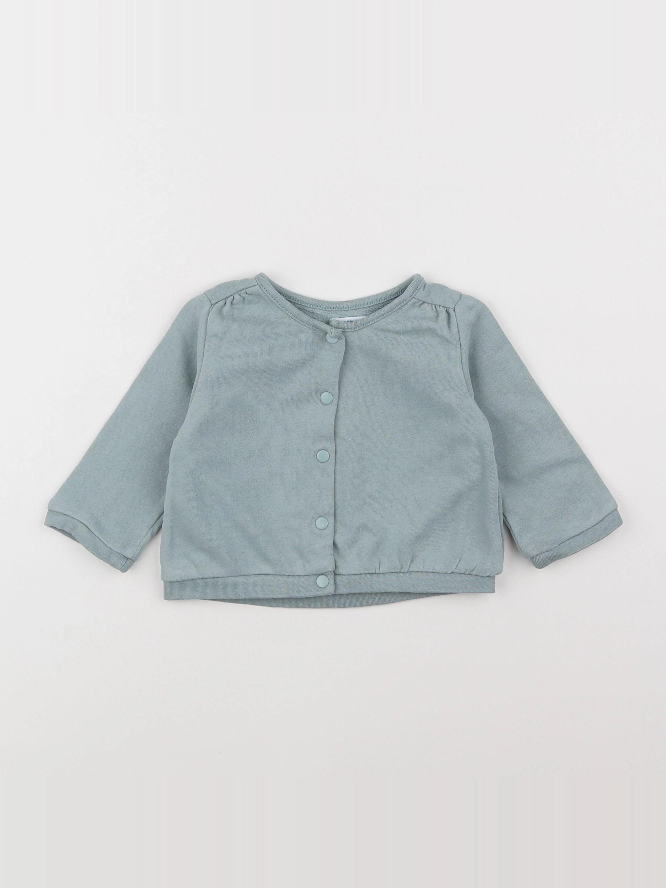 Vertbaudet - sweat vert - 9 mois