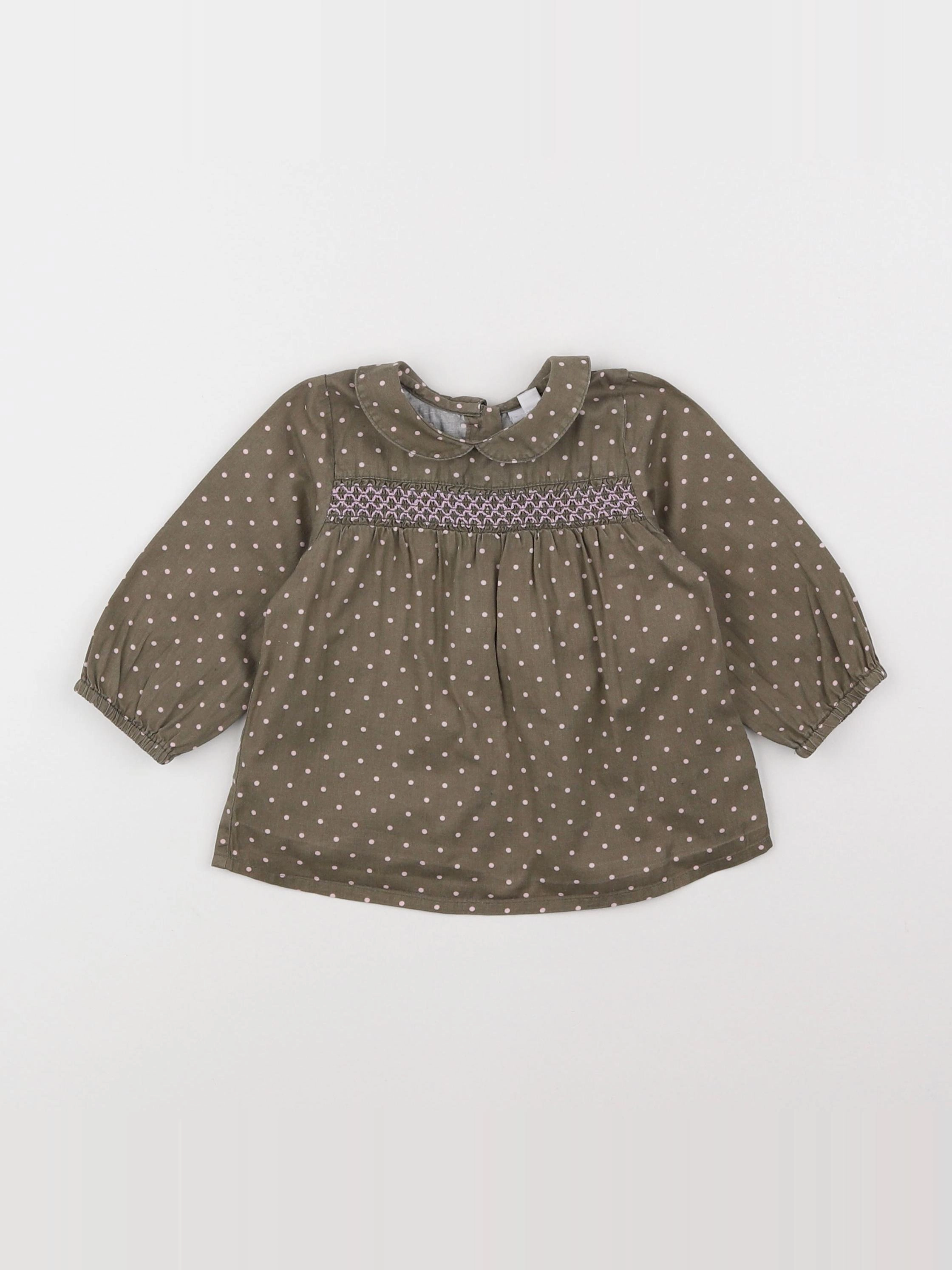 Vertbaudet - blouse marron - 9 mois