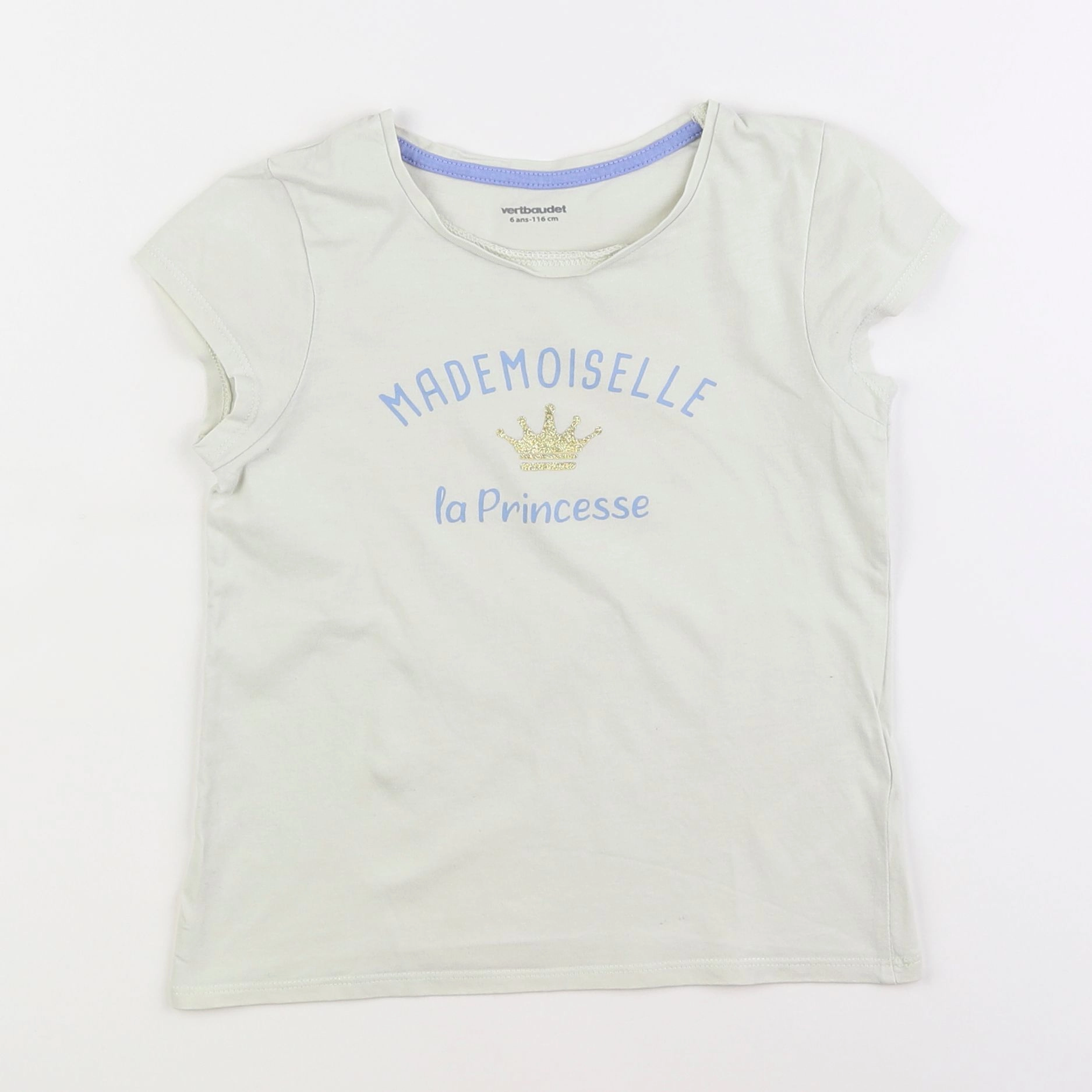 Vertbaudet - tee-shirt beige - 6 ans