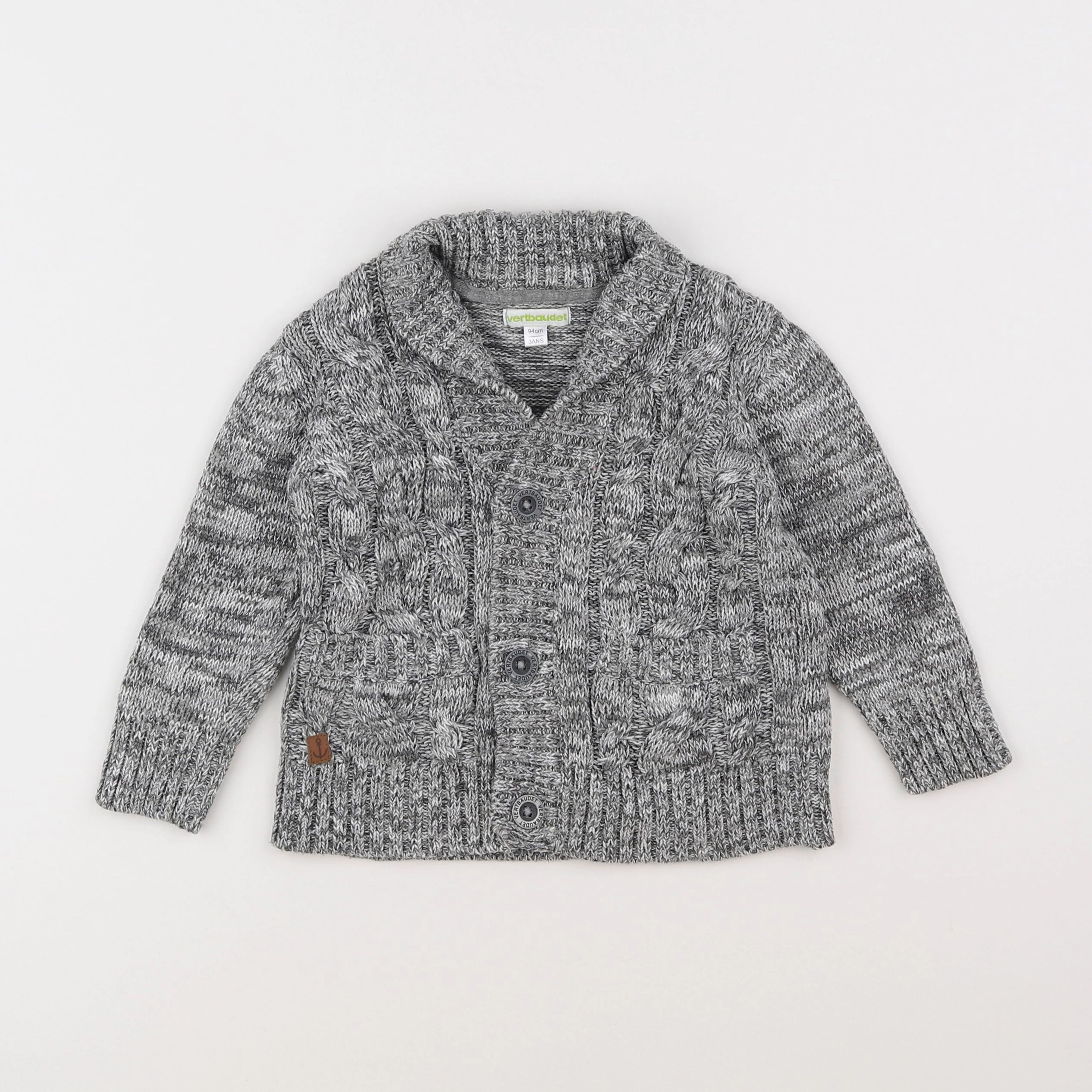 Vertbaudet - gilet gris - 3 ans