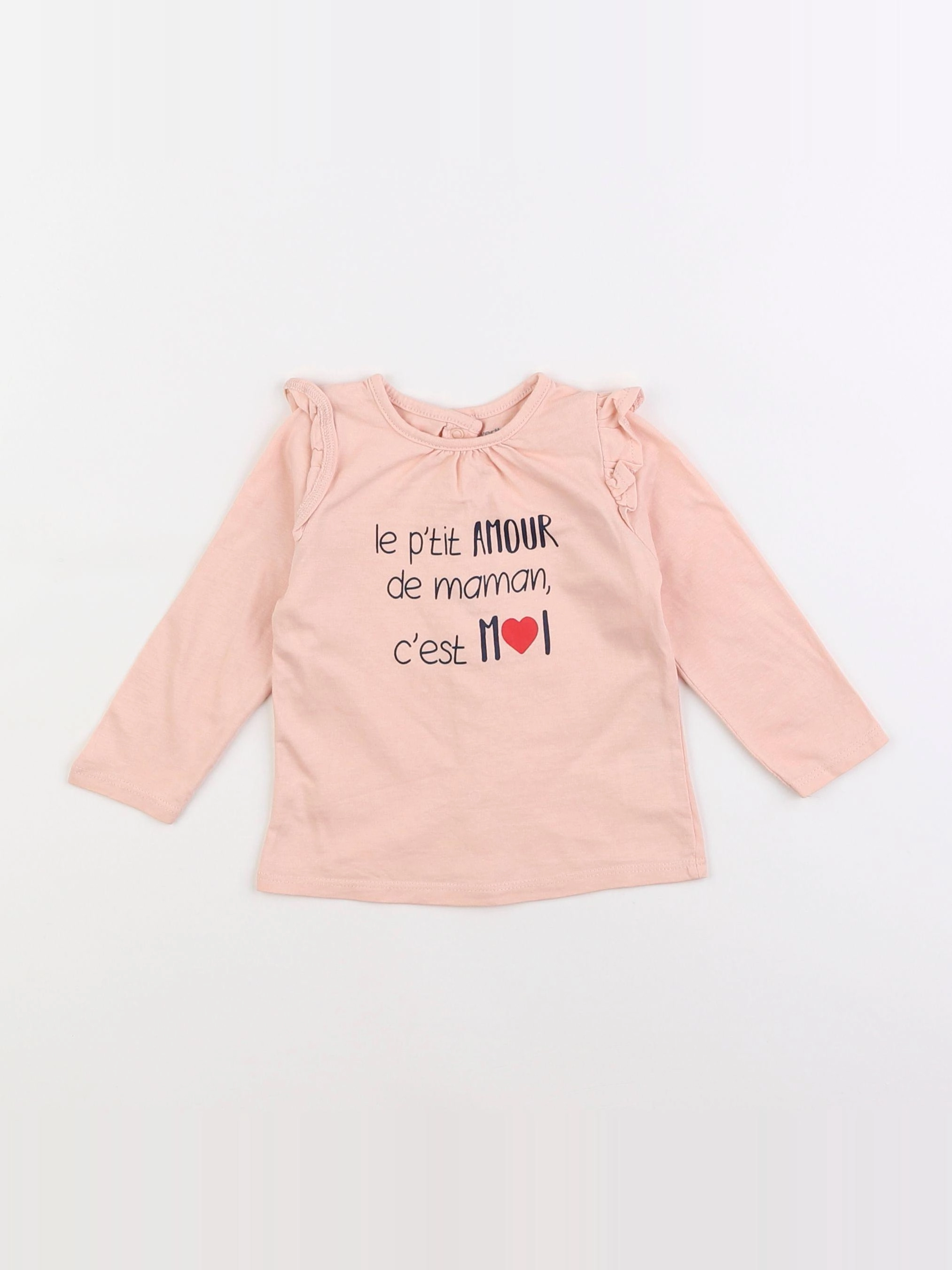 Vertbaudet - tee-shirt rose - 9 mois
