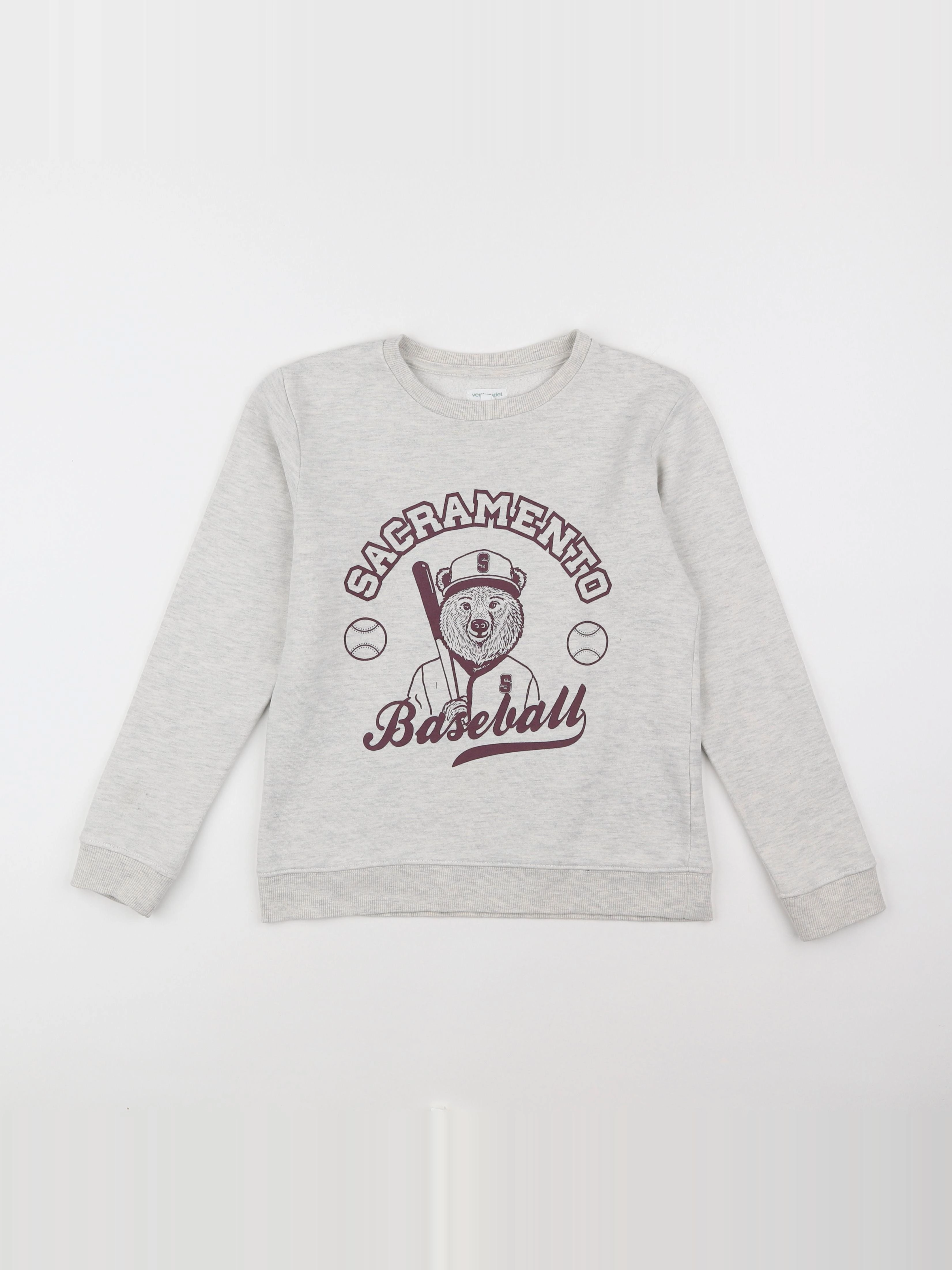 Vertbaudet - sweat gris - 10 ans
