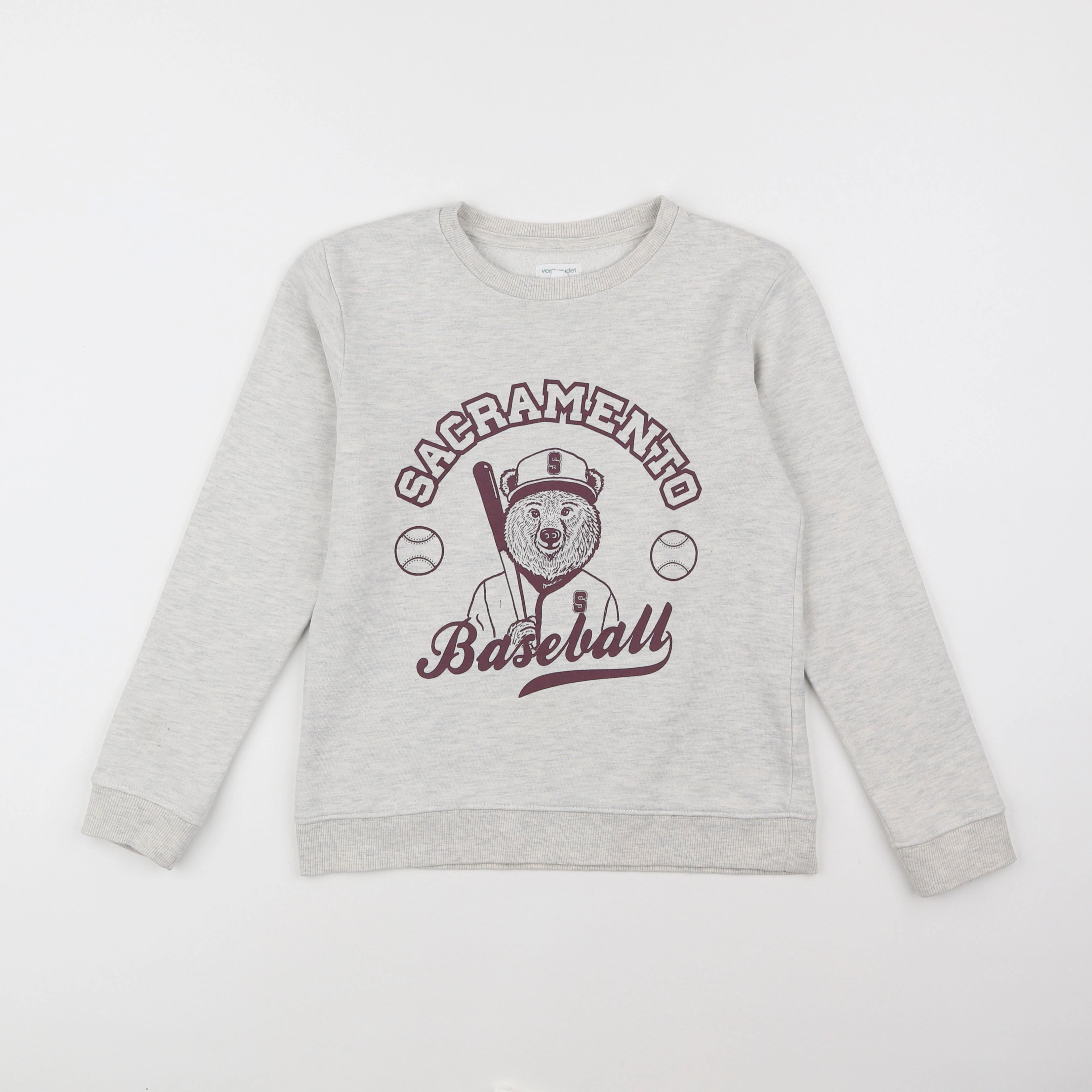 Vertbaudet - sweat gris - 10 ans
