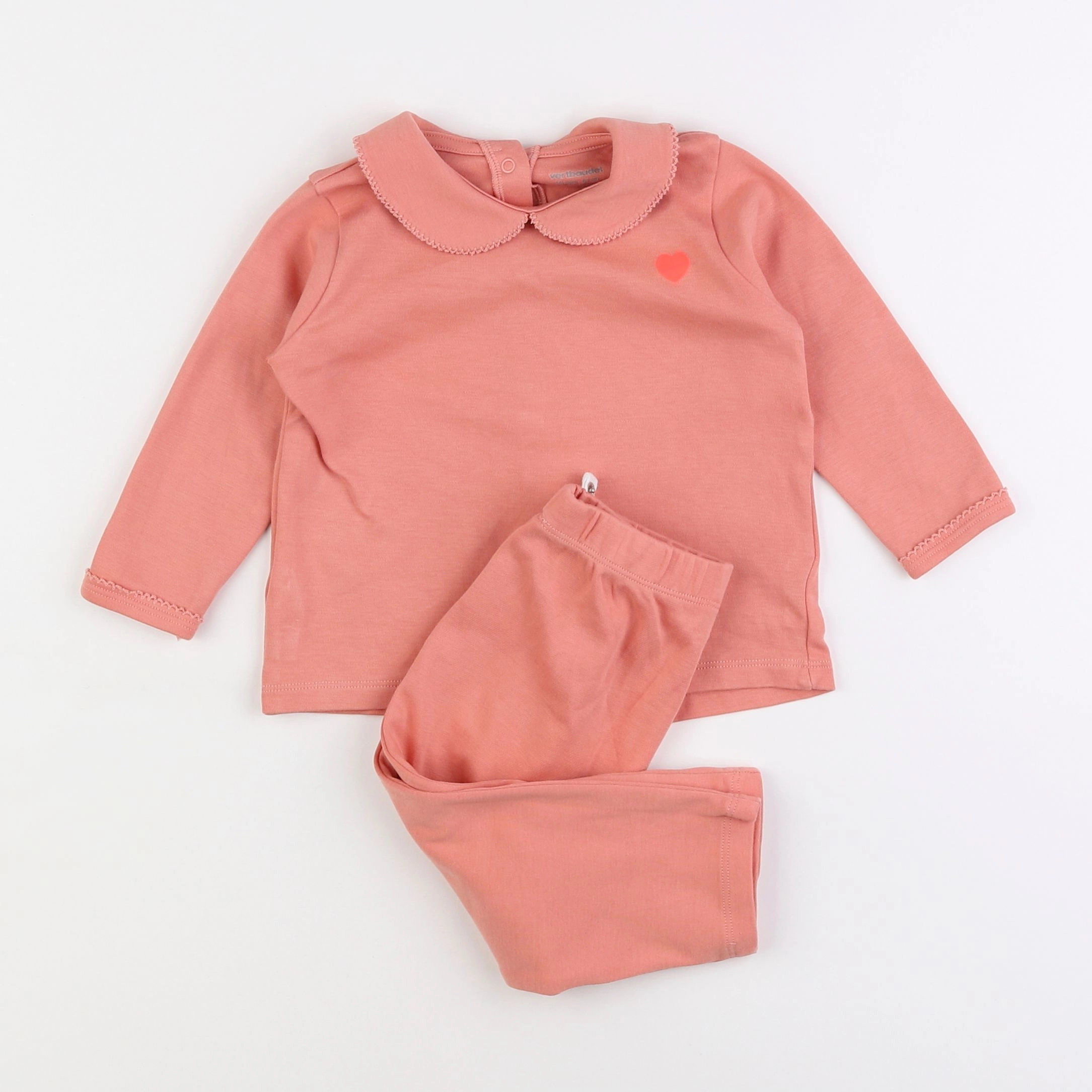 Vertbaudet - pyjama coton orange - 18 mois