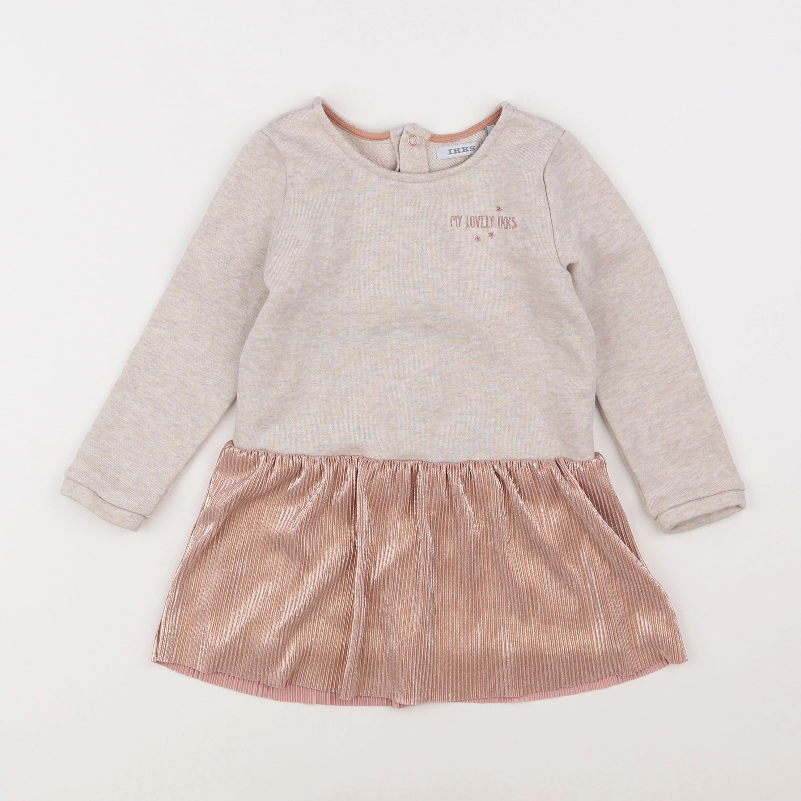 IKKS - robe beige, rose - 3 ans