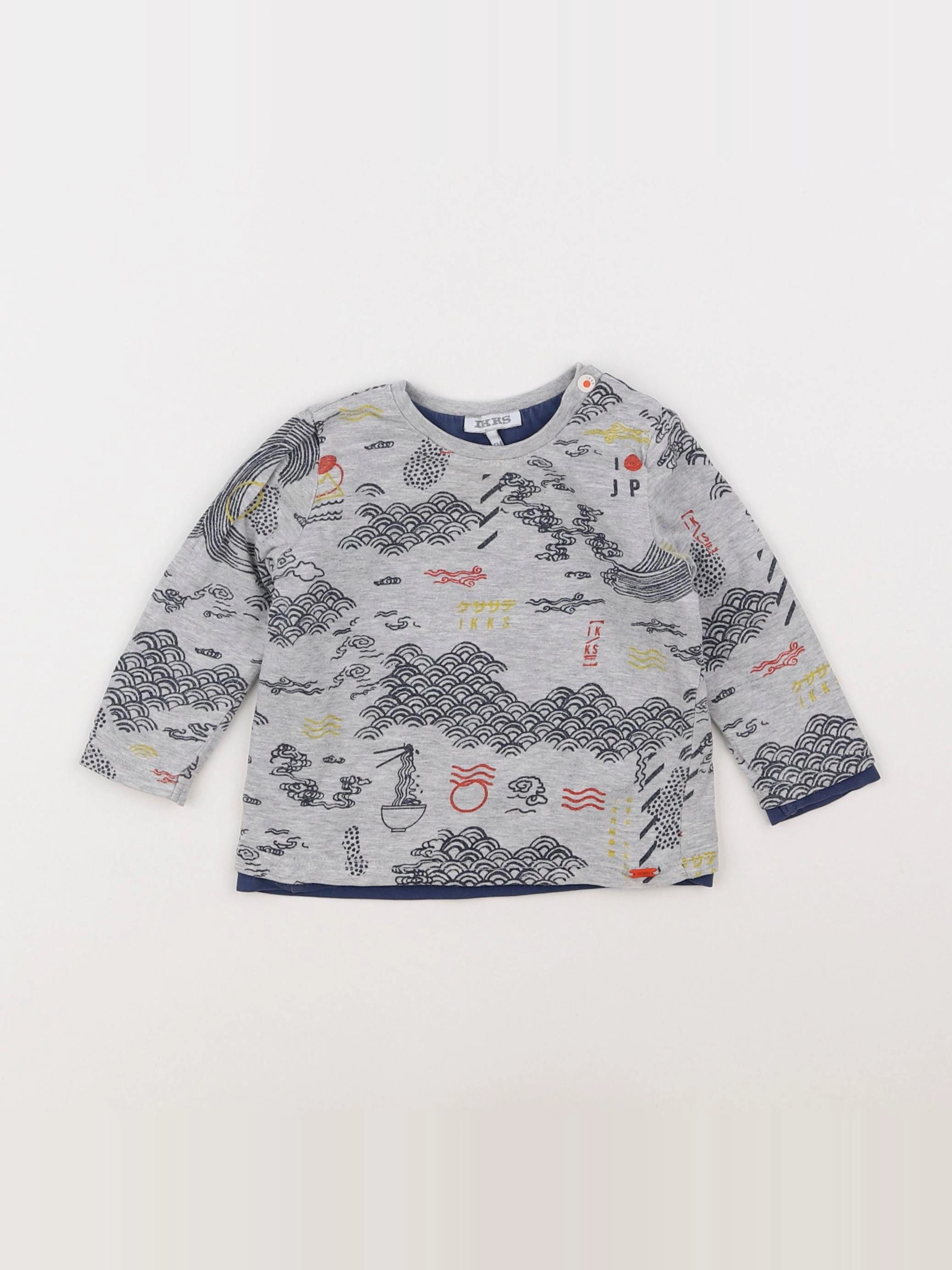 IKKS - tee-shirt gris - 6 mois
