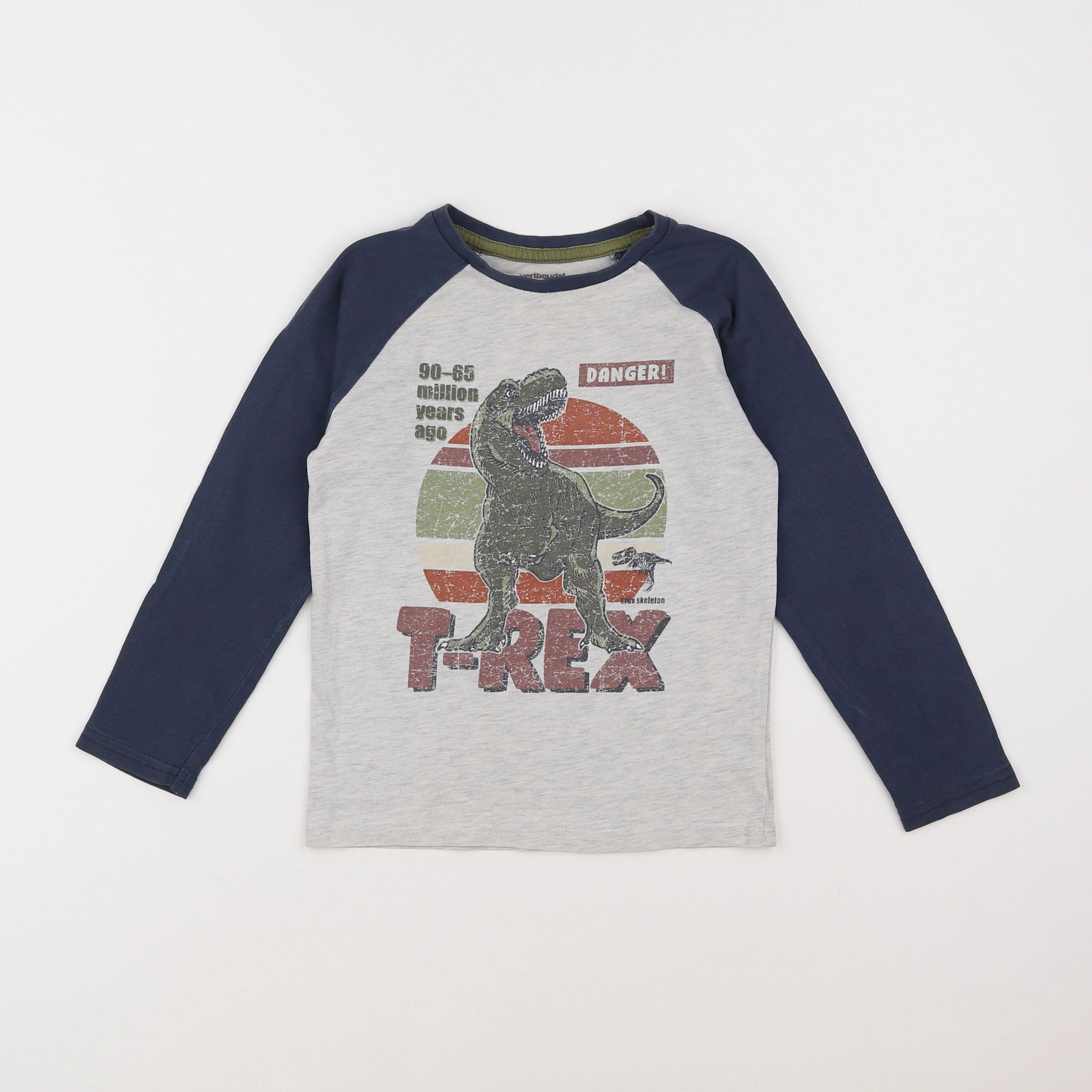 Vertbaudet - tee-shirt gris, bleu - 6 ans