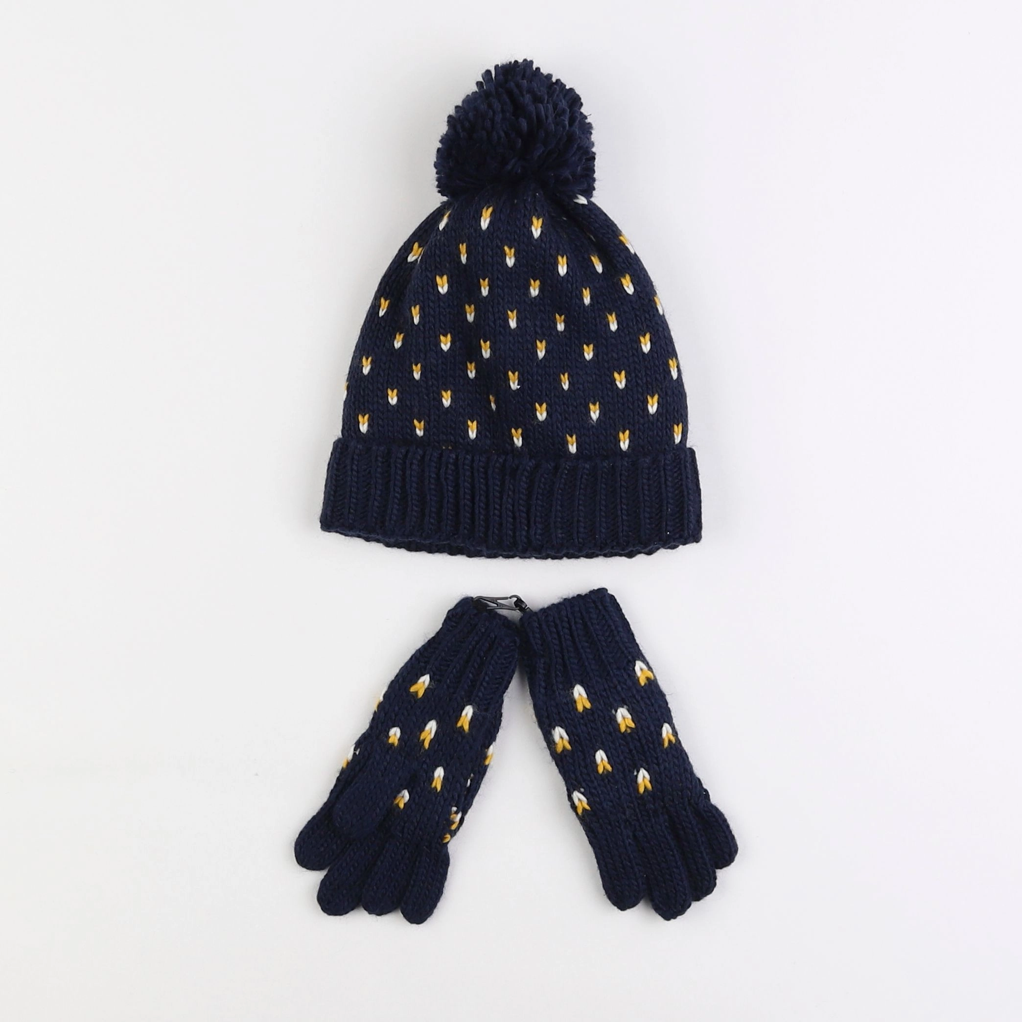 Vertbaudet - ensemble bonnet/moufles bleu - 4/6 ans