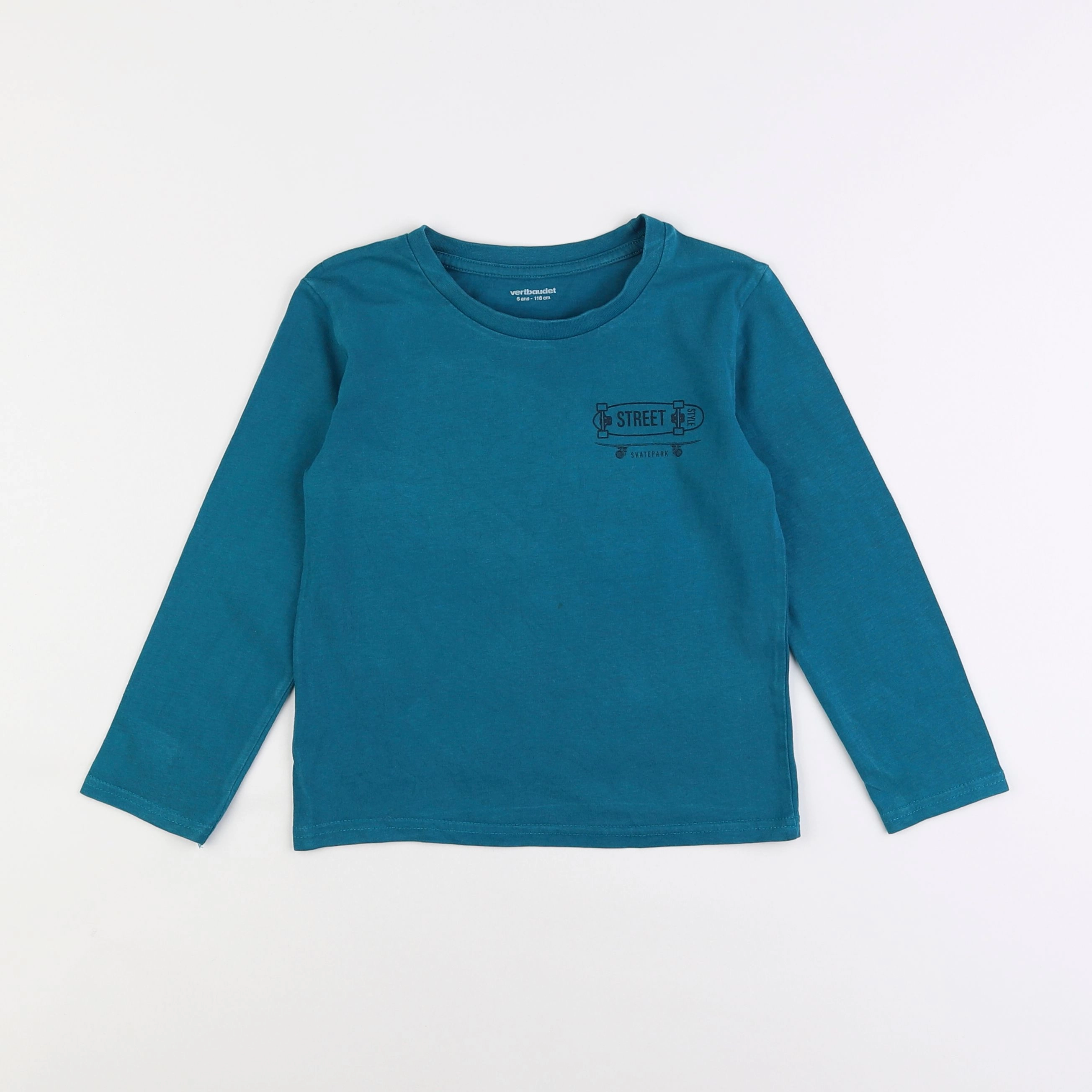 Vertbaudet - tee-shirt bleu - 6 ans