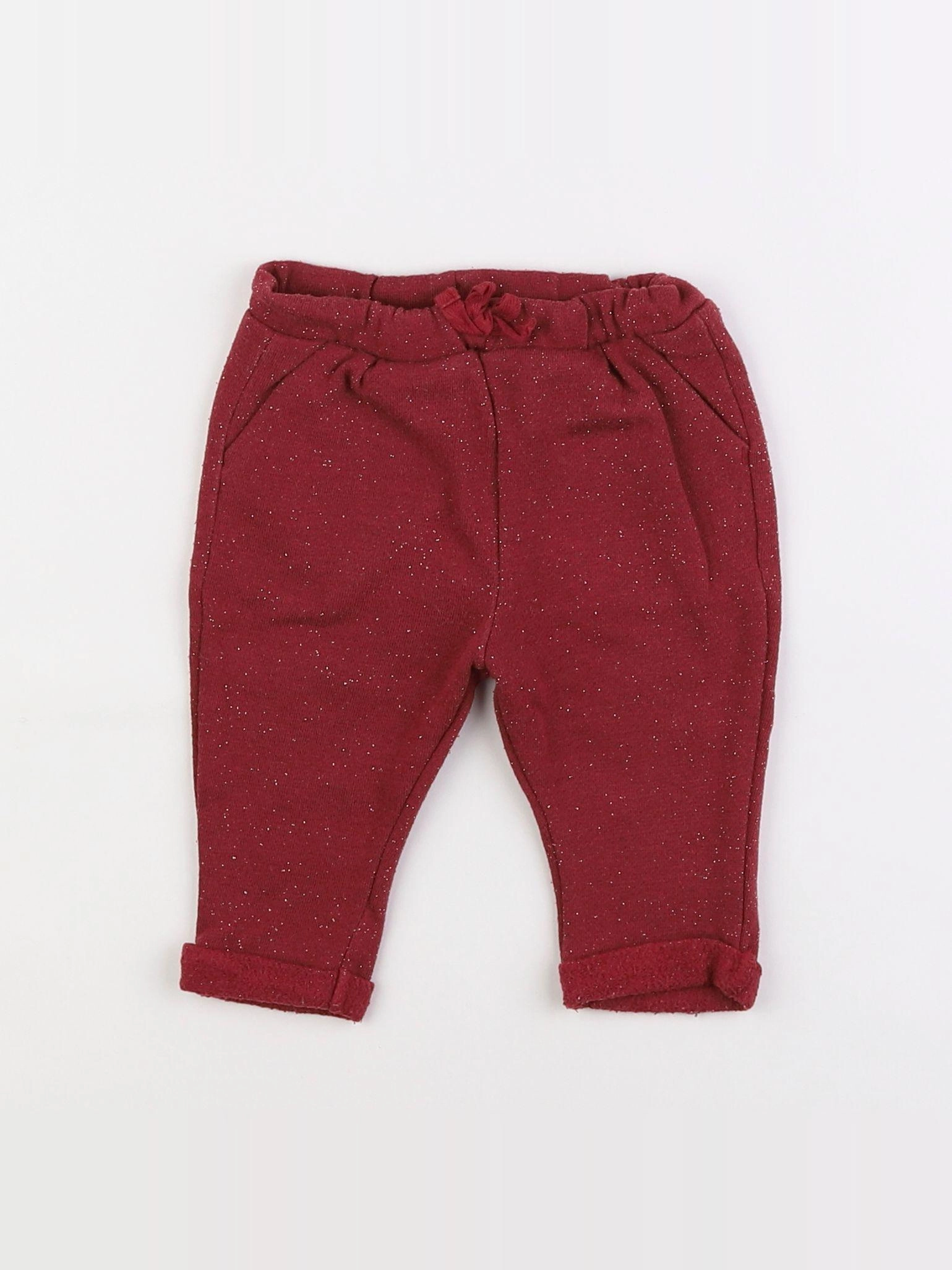 Vertbaudet - pantalon rouge - 6 mois