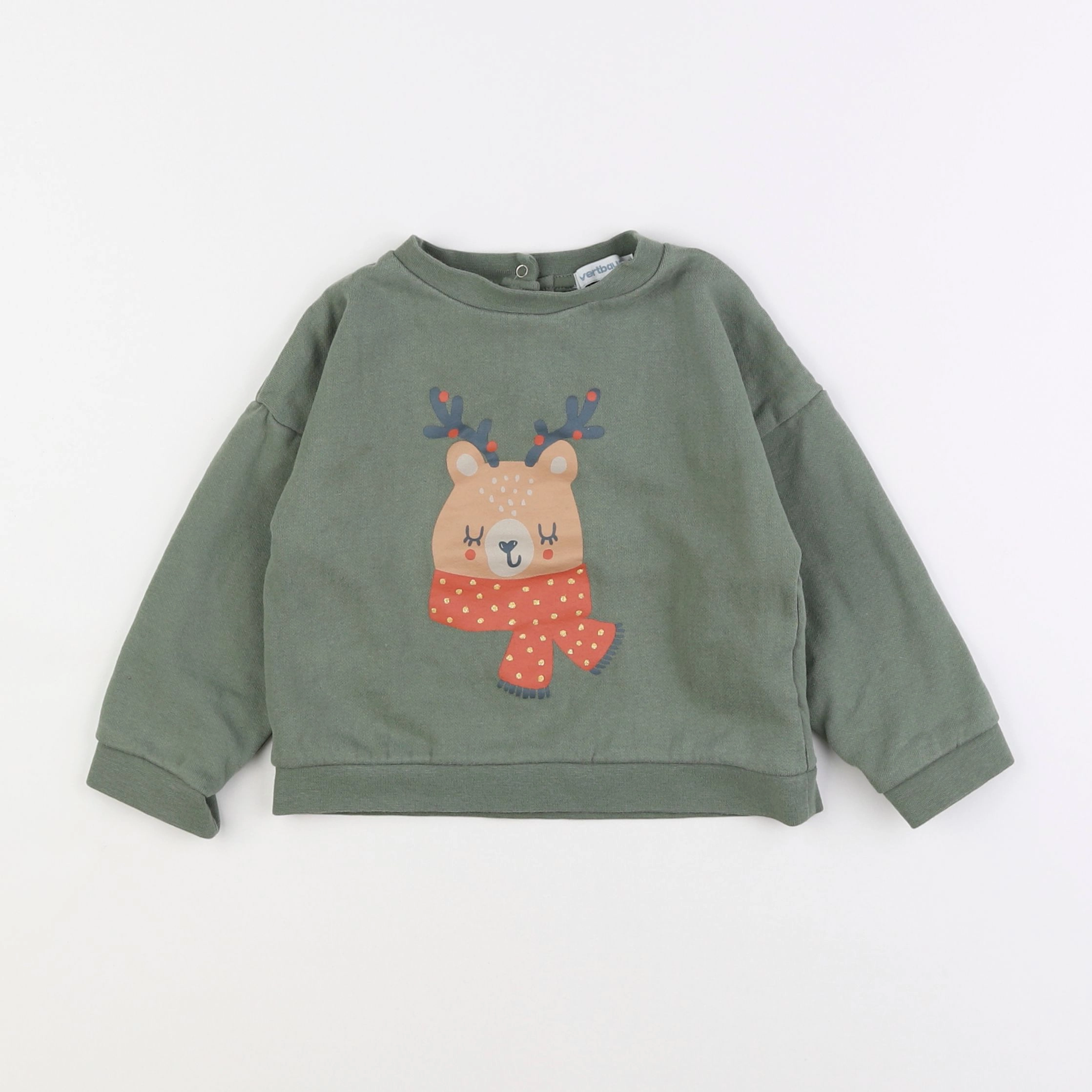 Vertbaudet - sweat vert - 3 ans