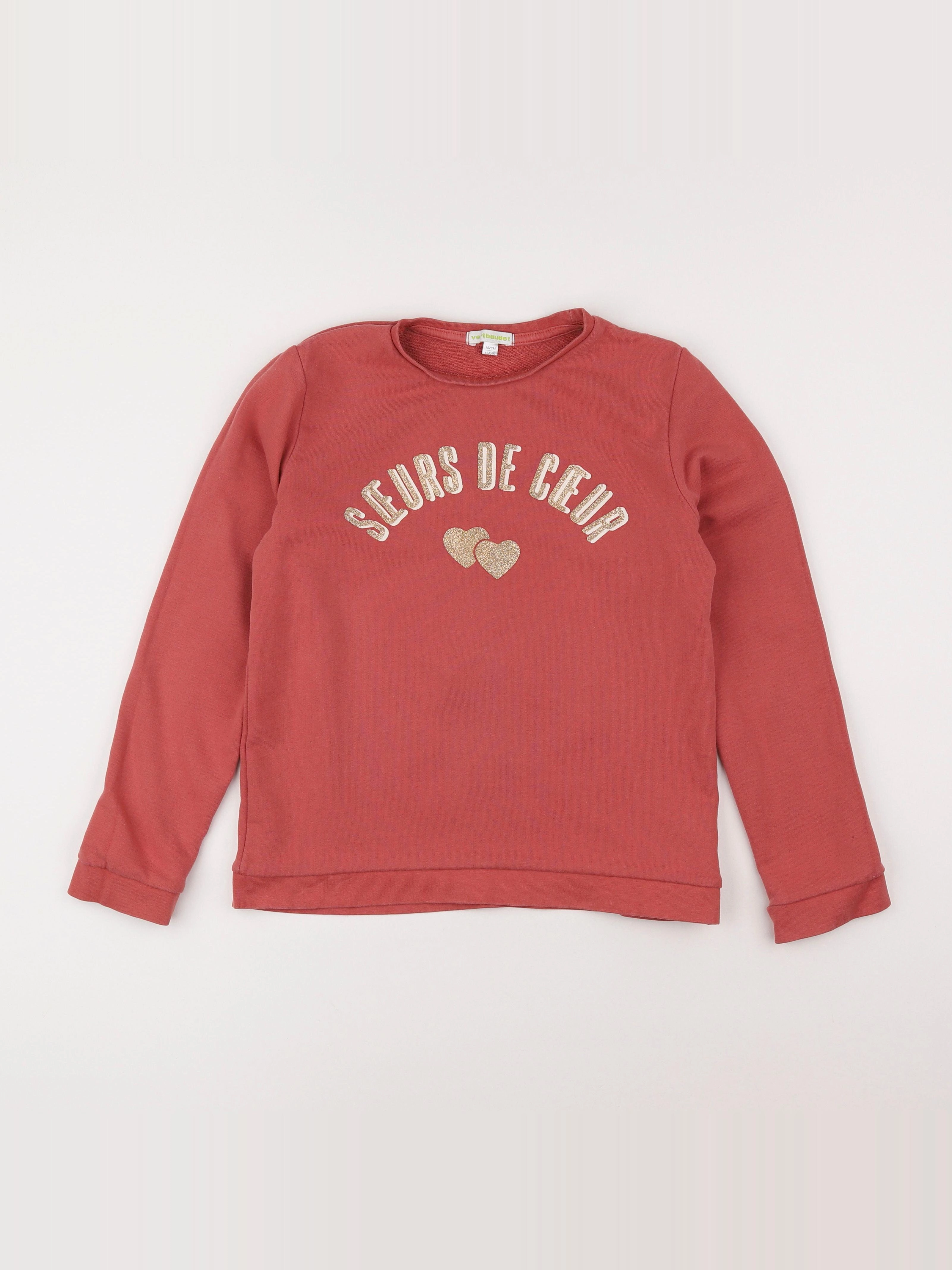 Vertbaudet - sweat rose - 12 ans