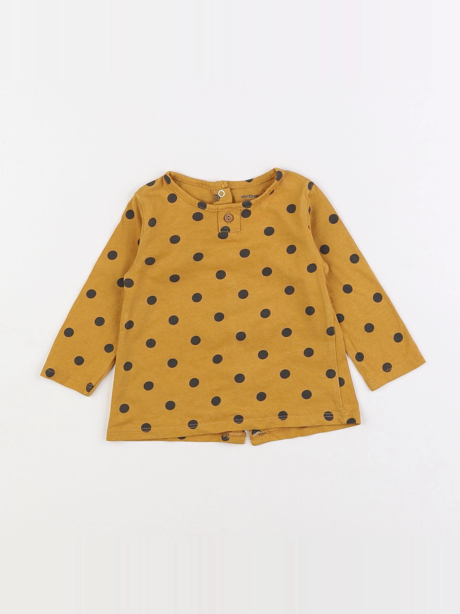 Vertbaudet - tee-shirt jaune - 6 mois