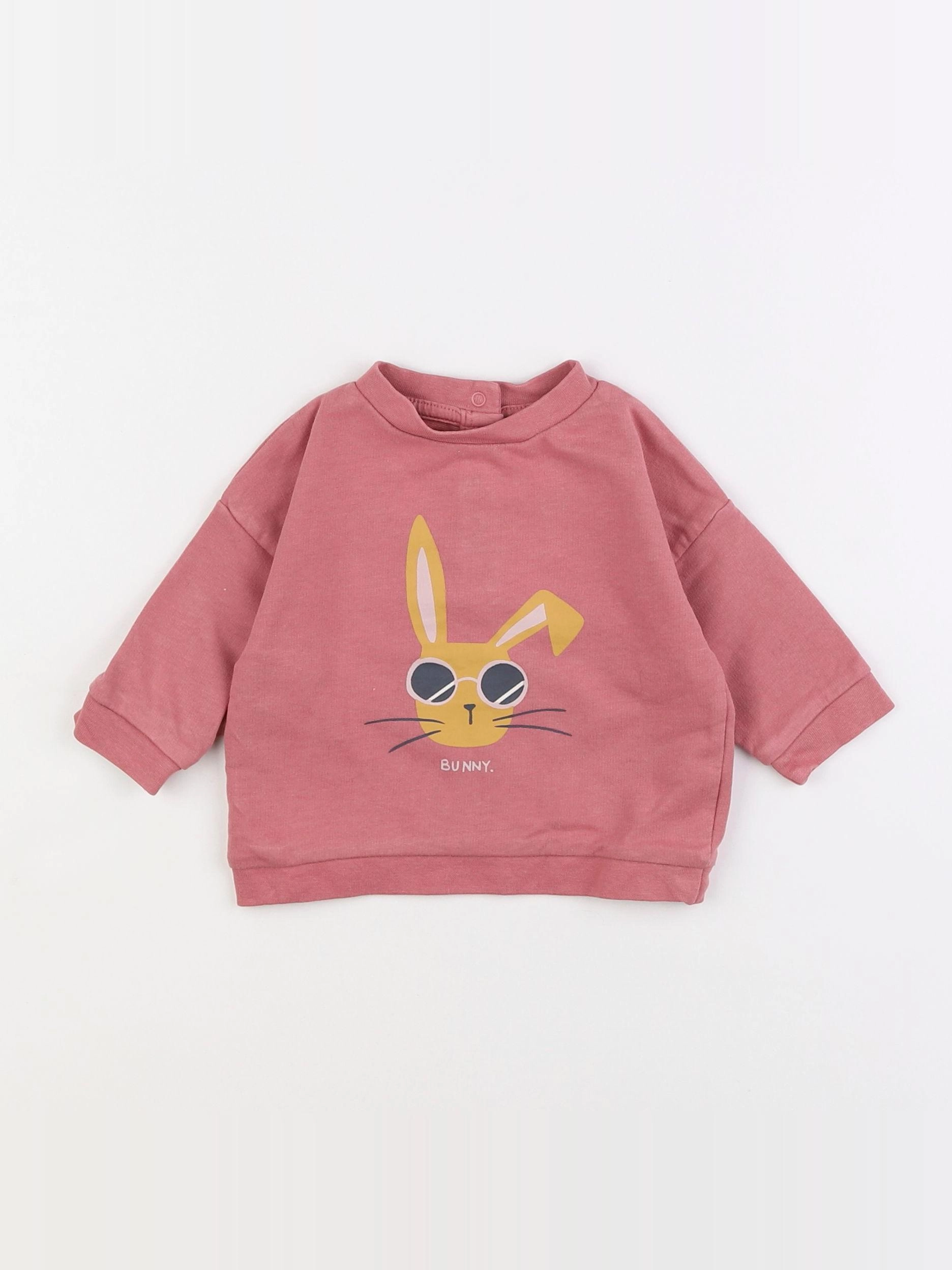 Vertbaudet - sweat rose - 6 mois