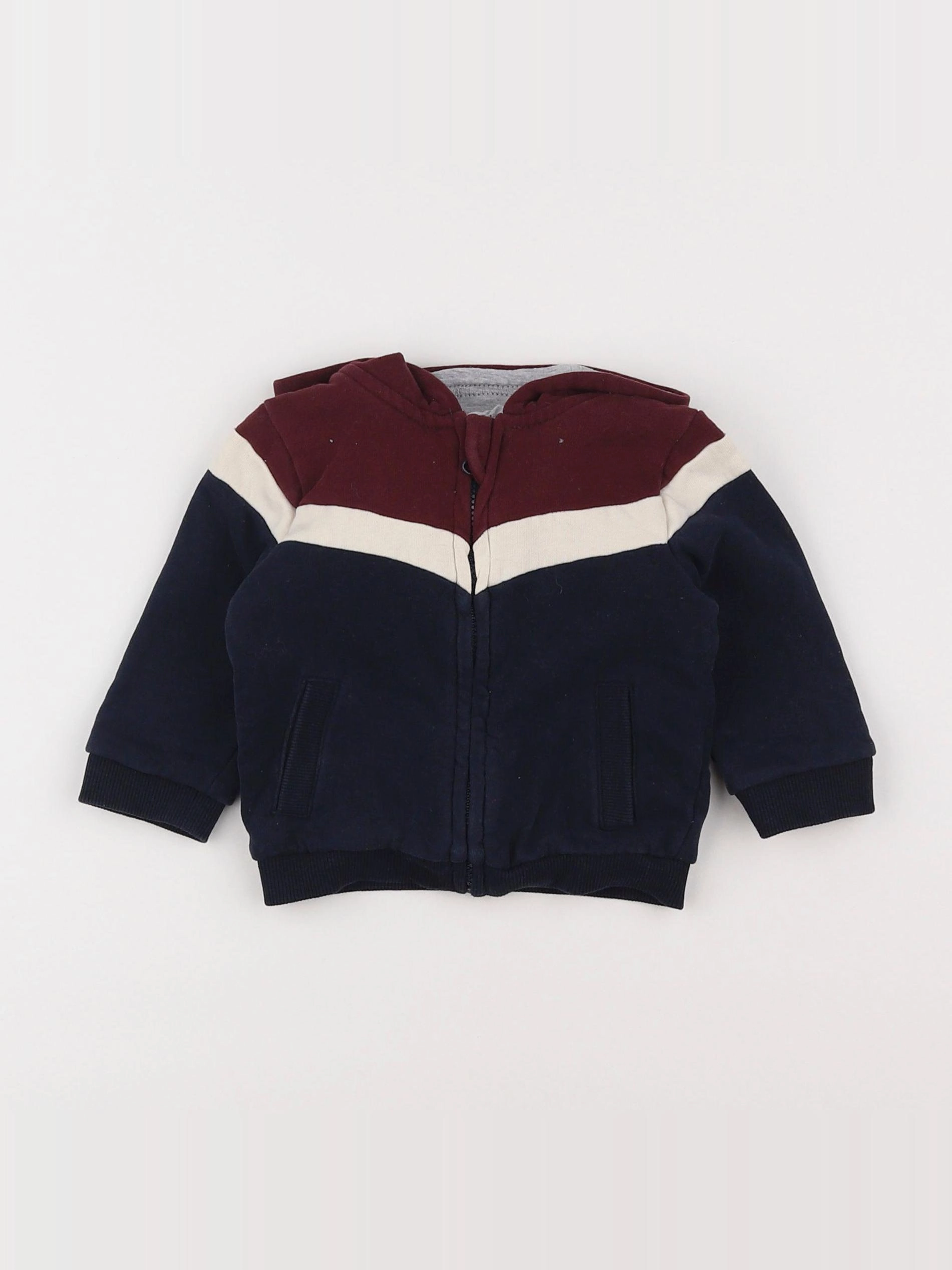 Vertbaudet - sweat bleu, rouge - 6 mois