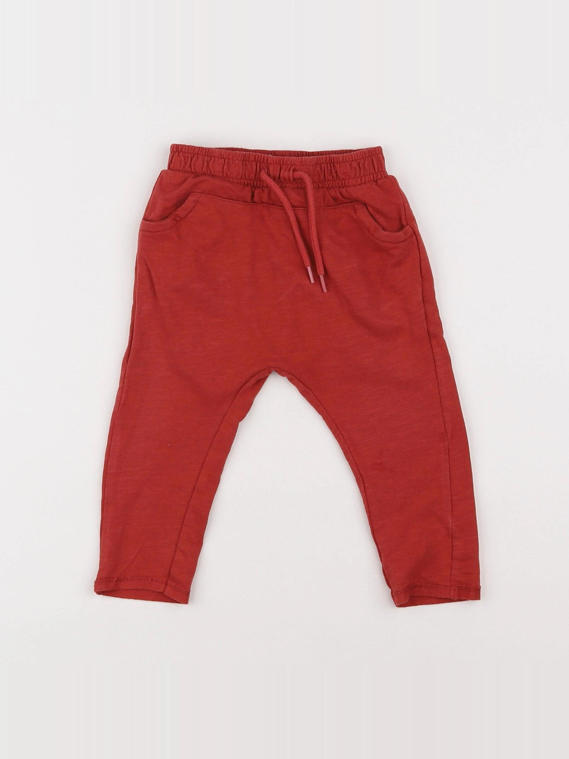 Vertbaudet - pantalon rouge - 9 mois