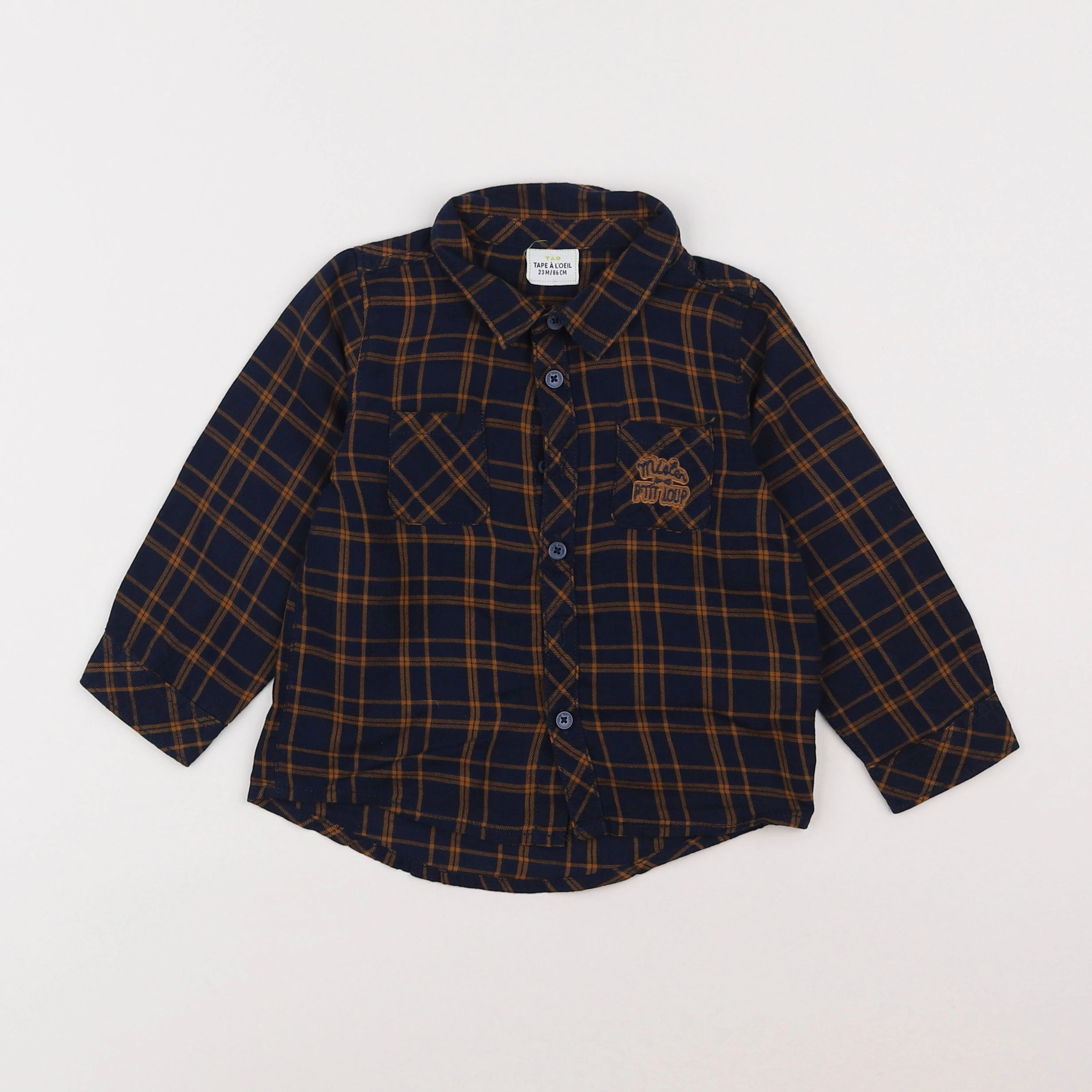 Tape à l'oeil - chemise bleu, marron - 2 ans