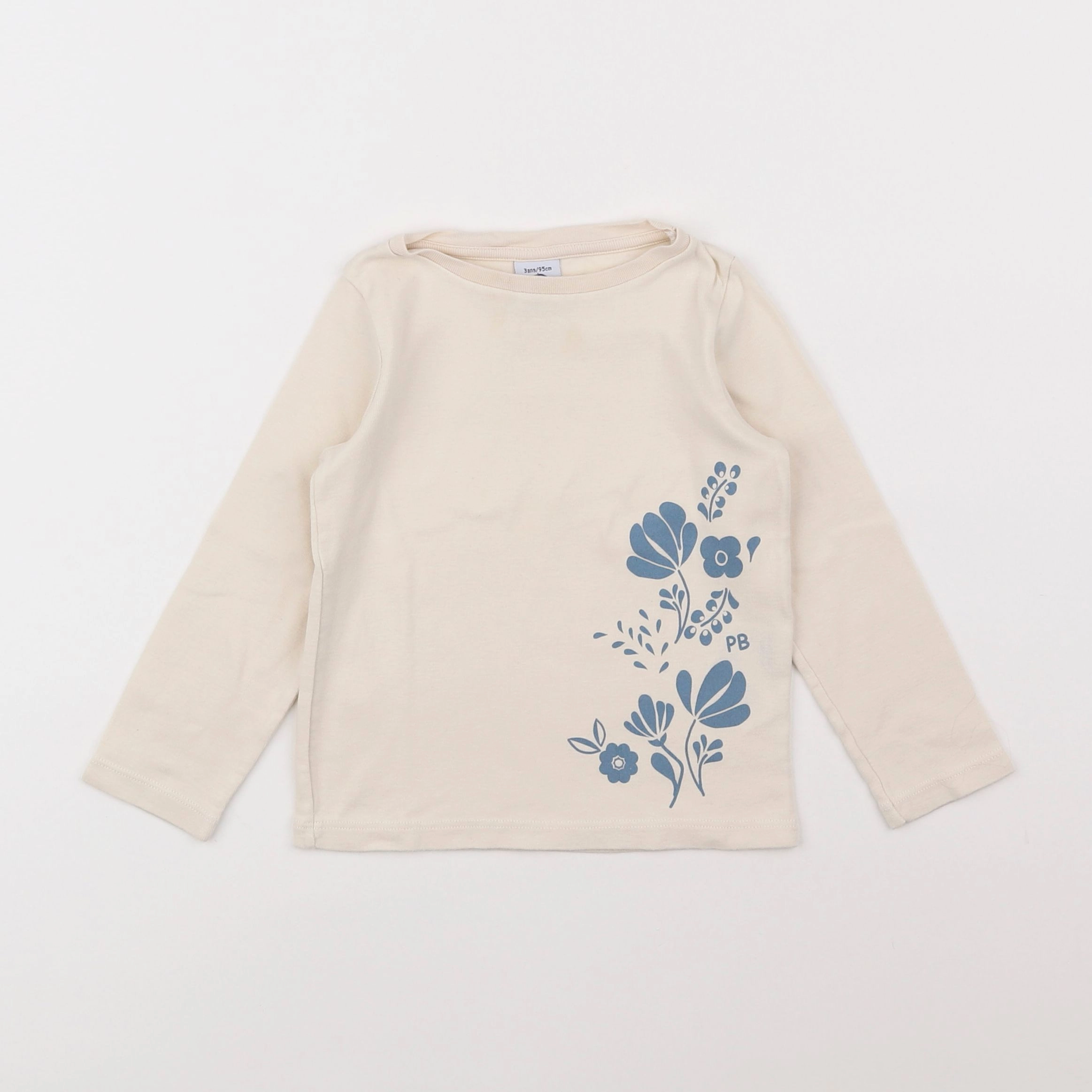 Petit Bateau - tee-shirt beige - 3 ans