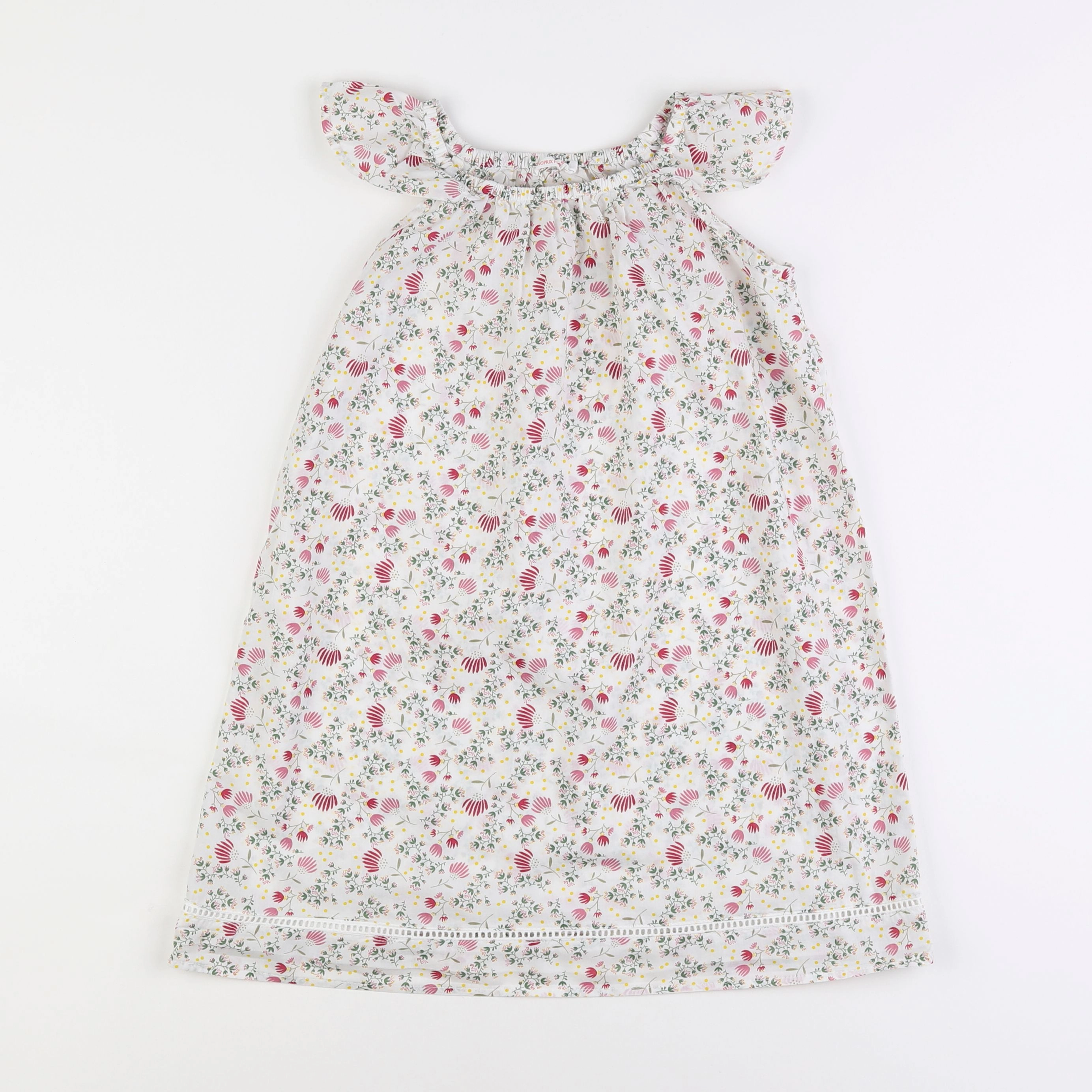 Monoprix - robe beige, rose - 6 ans