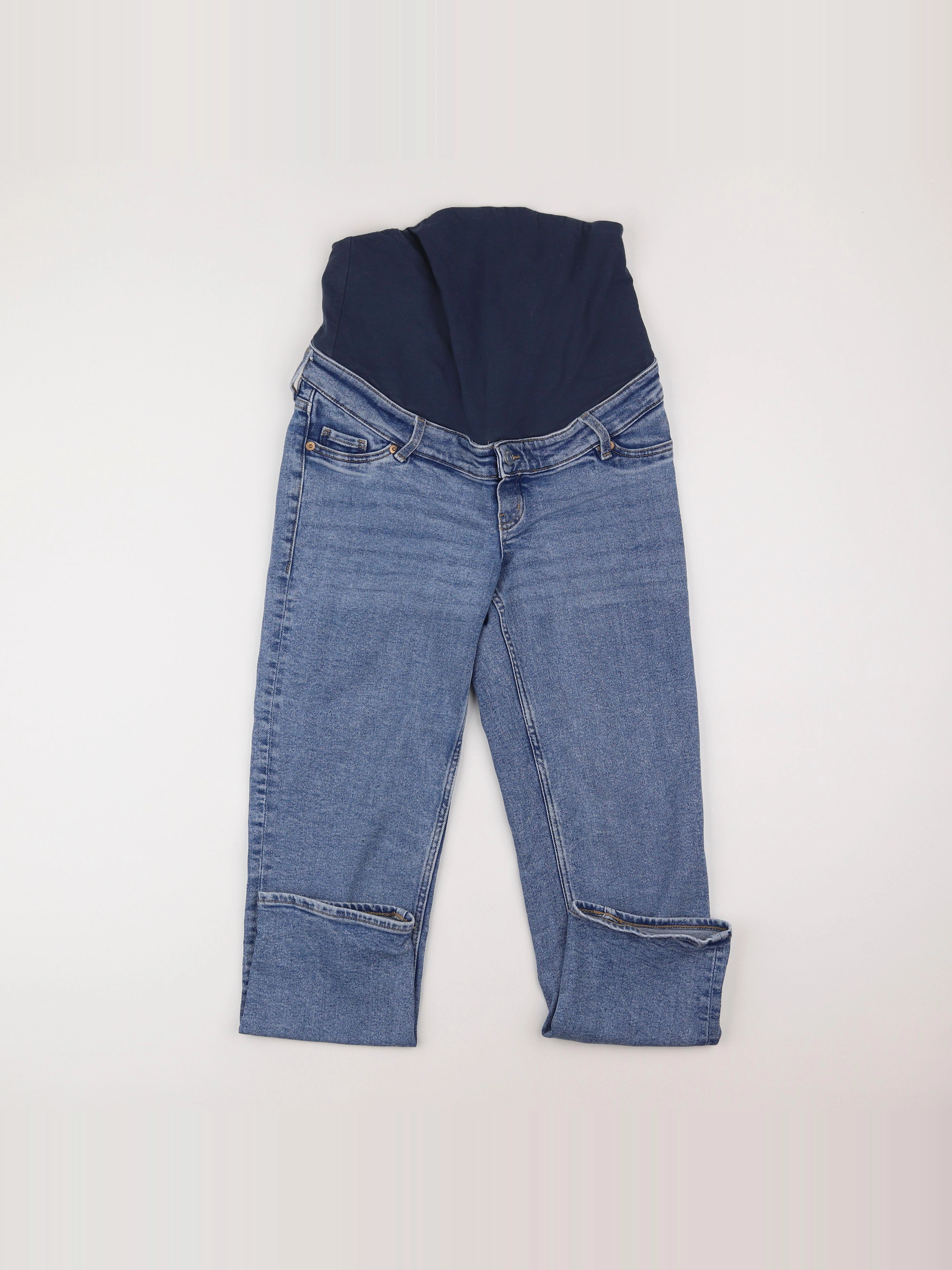H&M - jean grossesse bleu - s