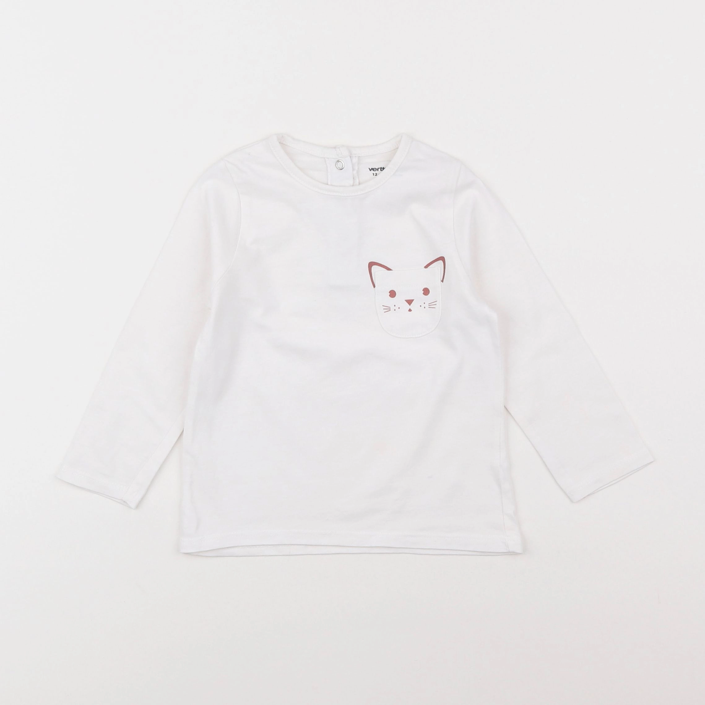 Vertbaudet - tee-shirt blanc - 12 mois