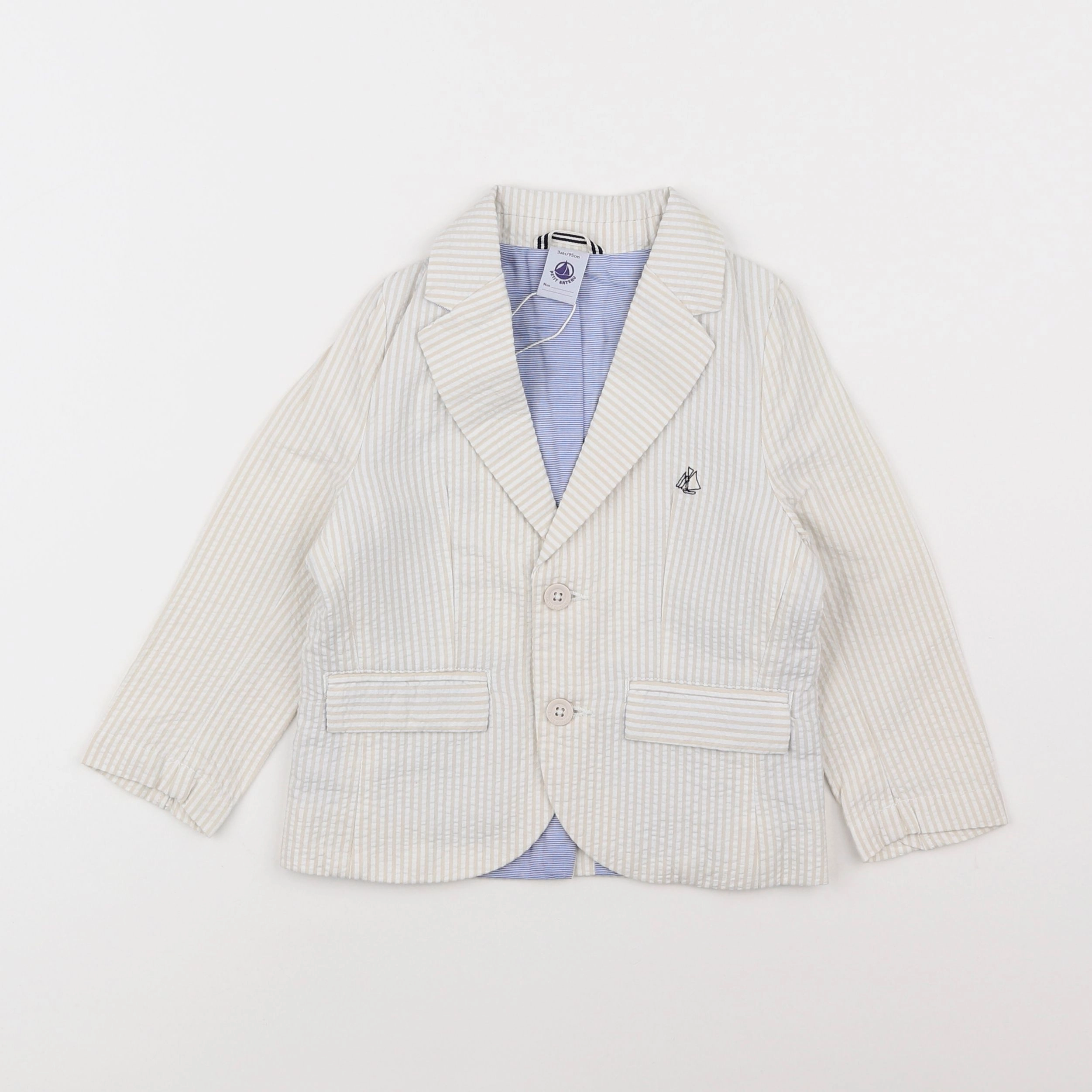 Petit Bateau - veste beige, blanc - 3 ans