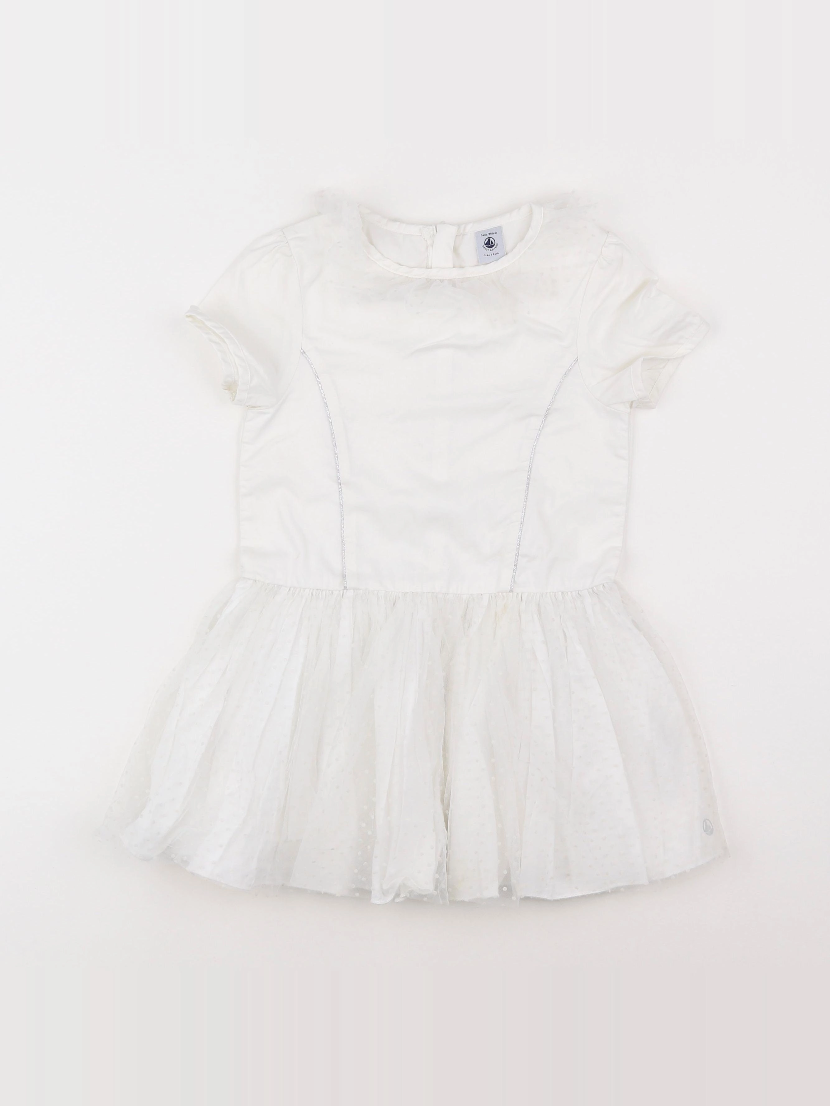 Petit Bateau - robe blanc - 5 ans