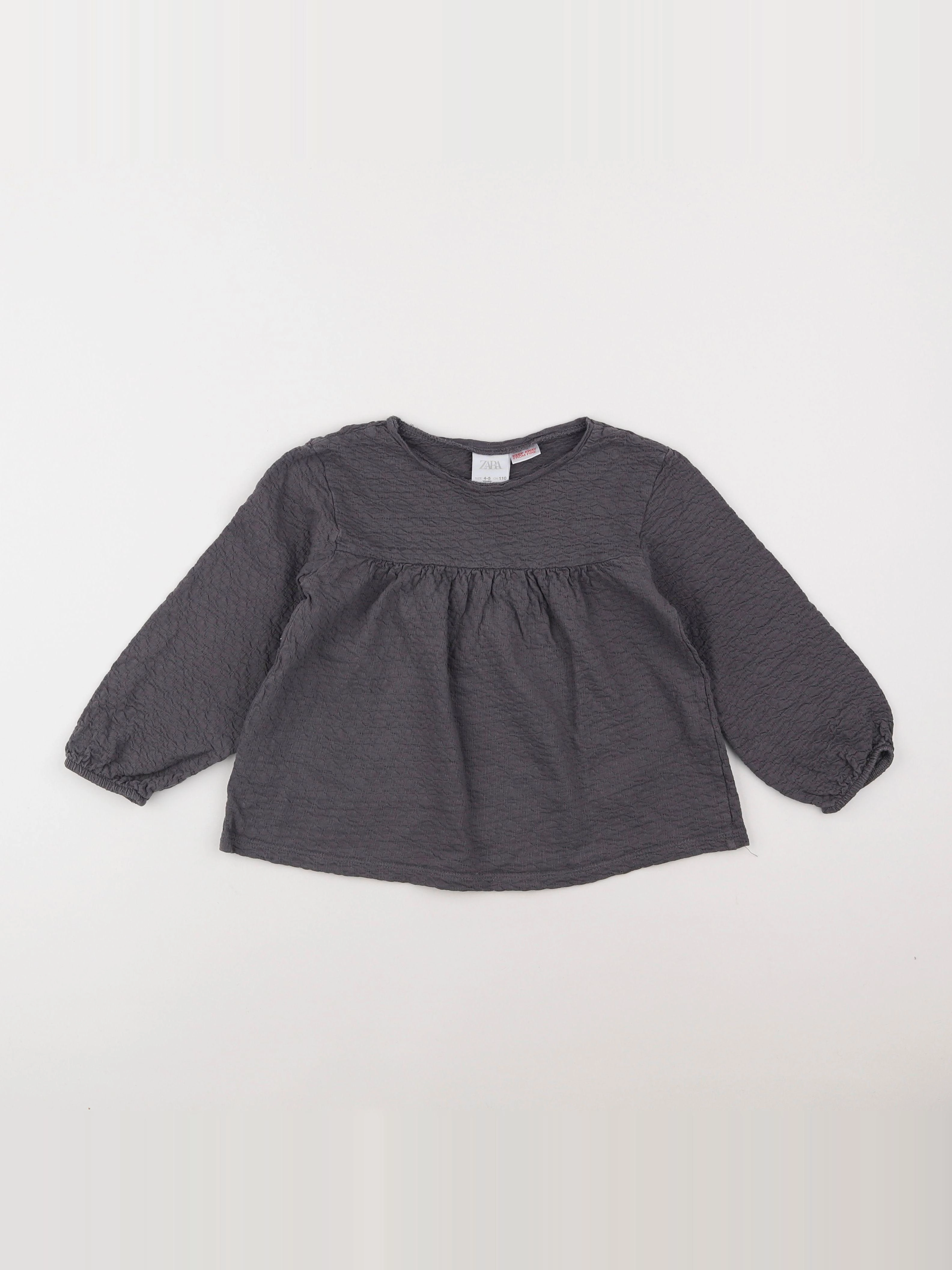 Zara - blouse bronze, gris - 4/5 ans