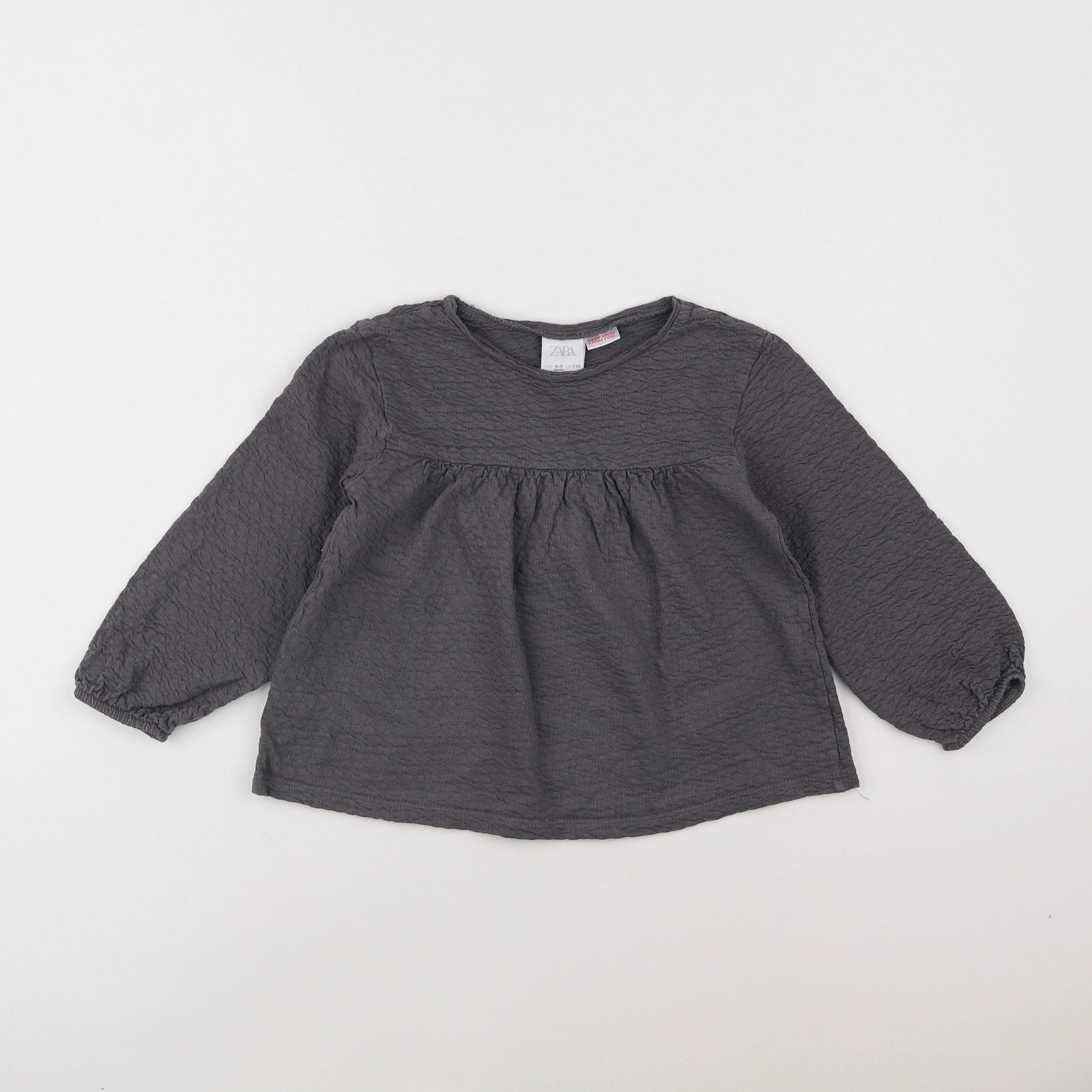 Zara - blouse bronze, gris - 4/5 ans