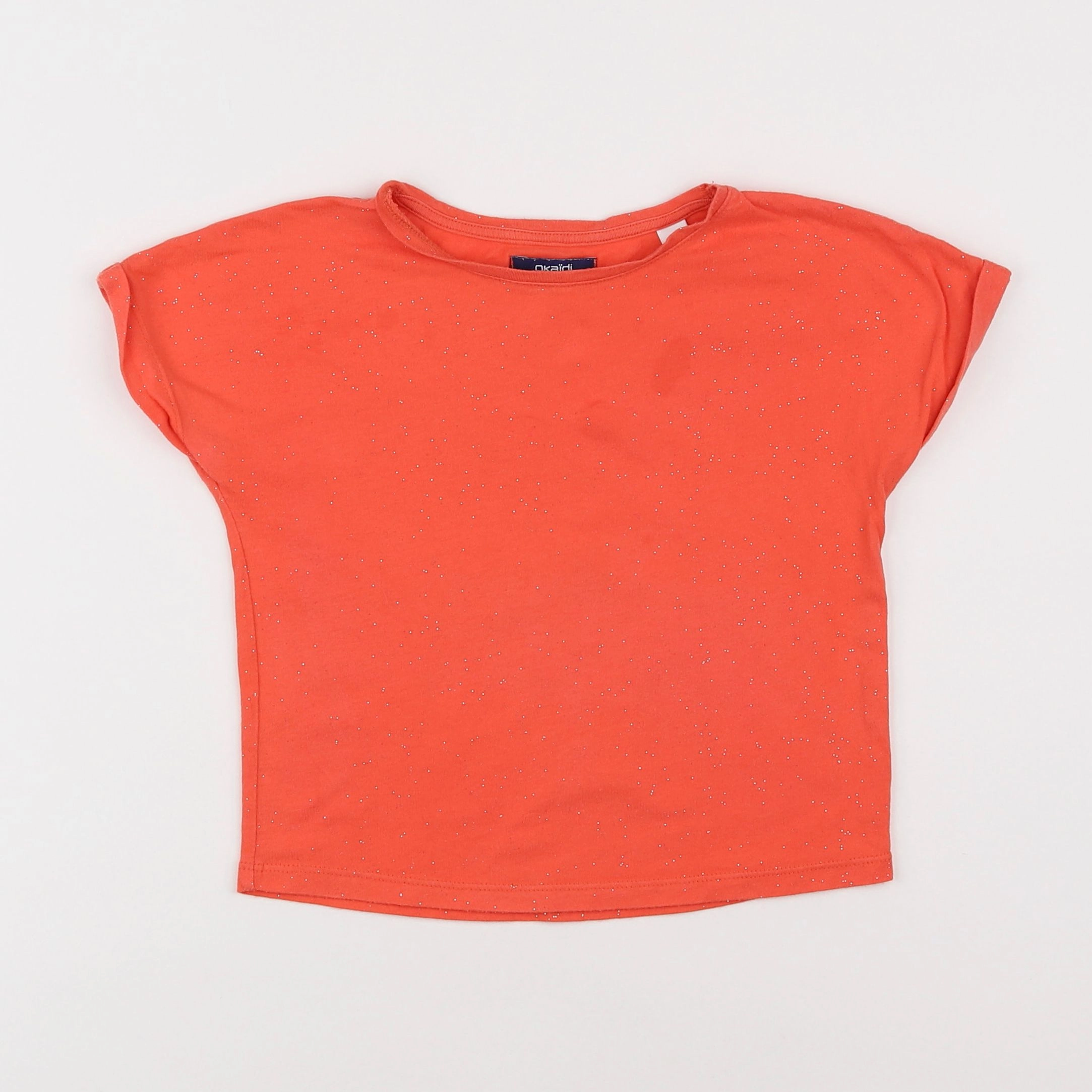 Okaidi - tee-shirt orange, argent - 5 ans