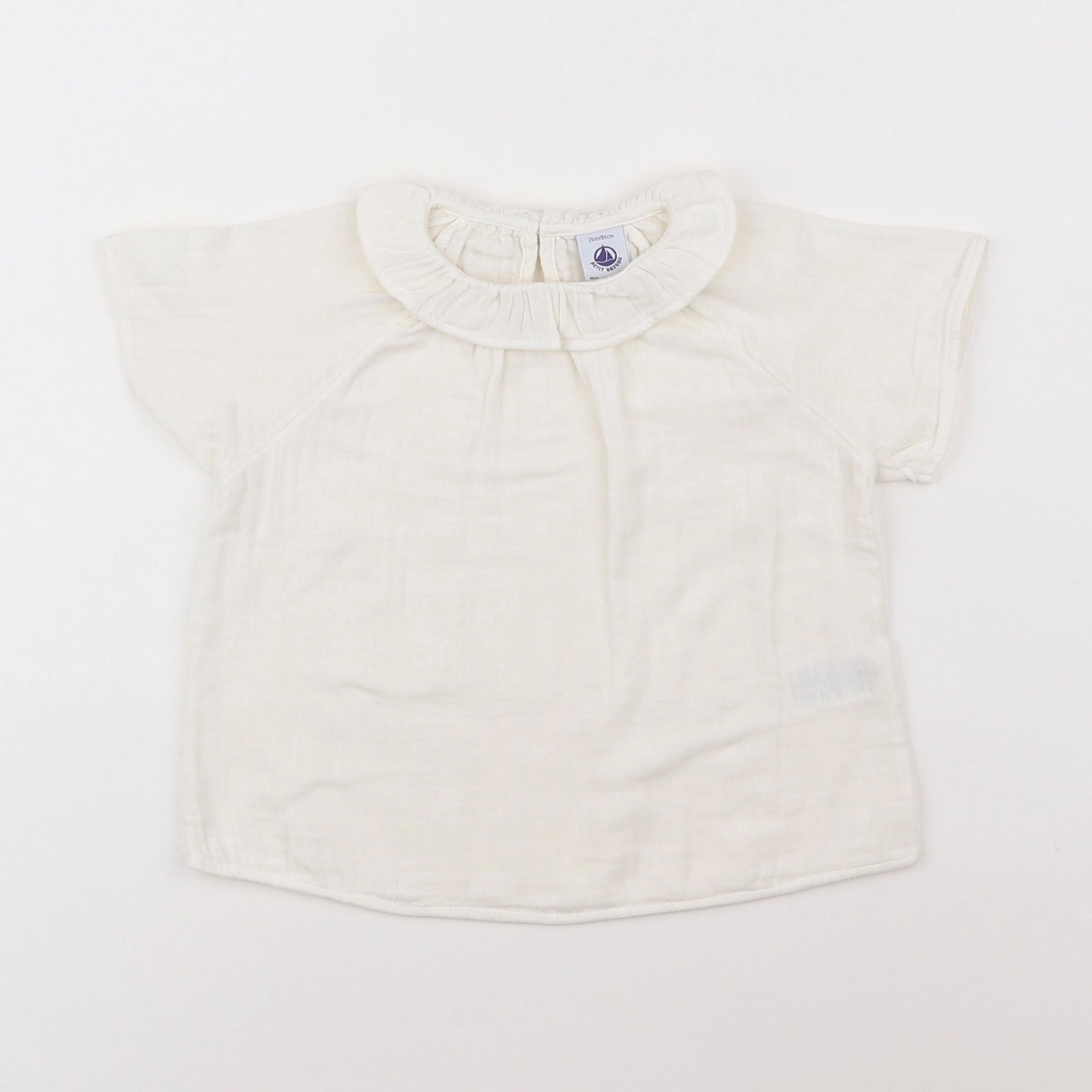 Petit Bateau - blouse blanc - 2 ans