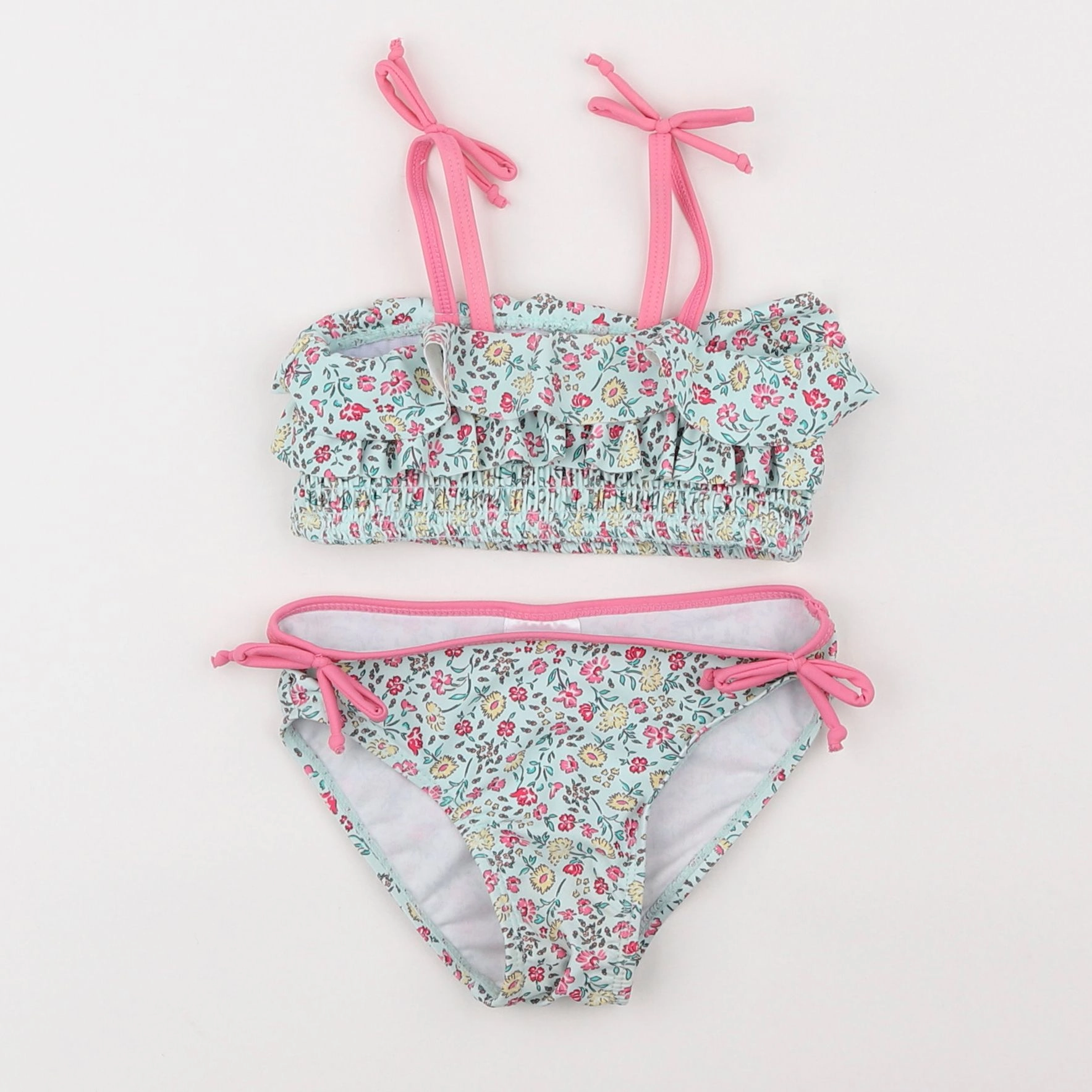 Vertbaudet - maillot de bain bleu, rose - 2 ans