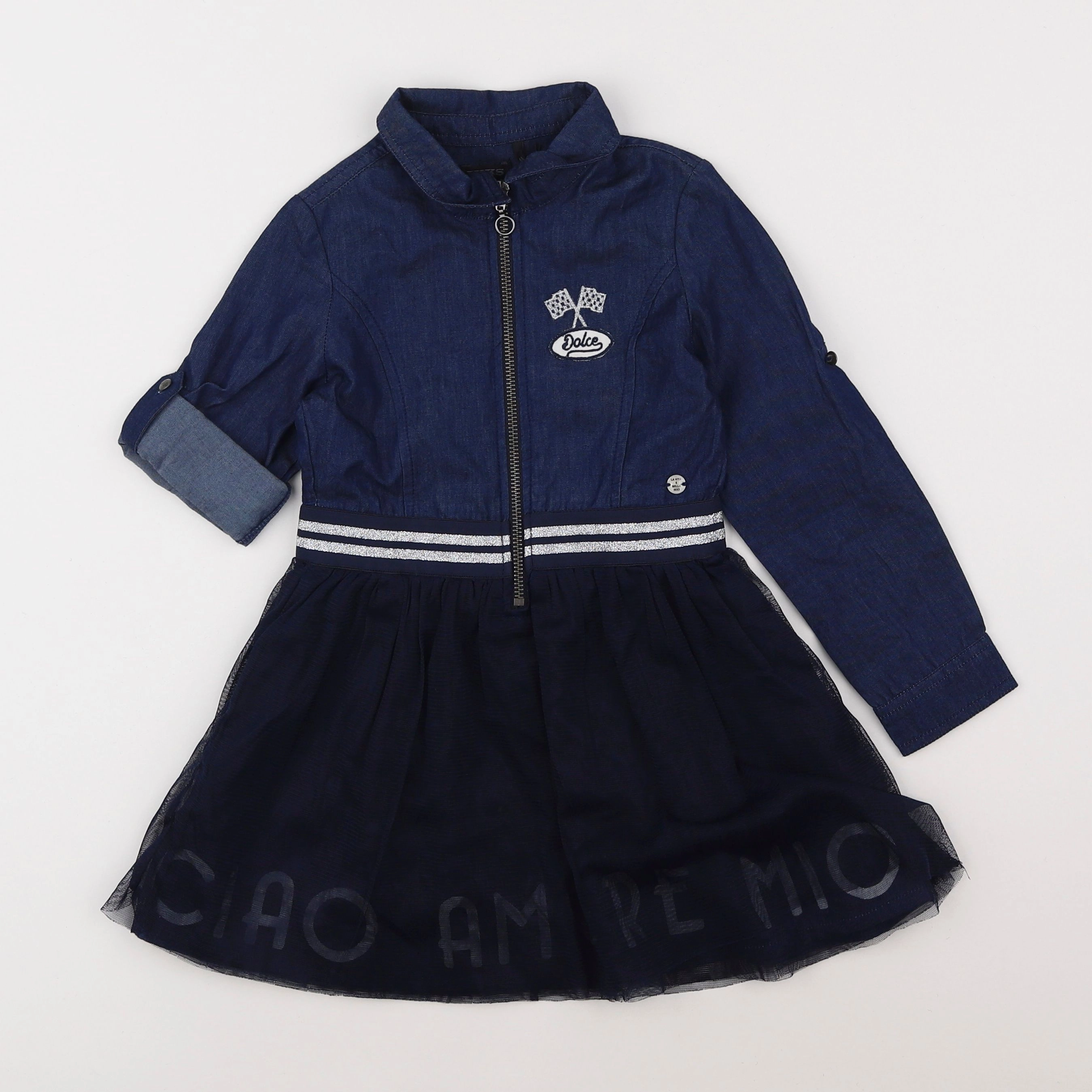 IKKS - robe bleu - 4 ans