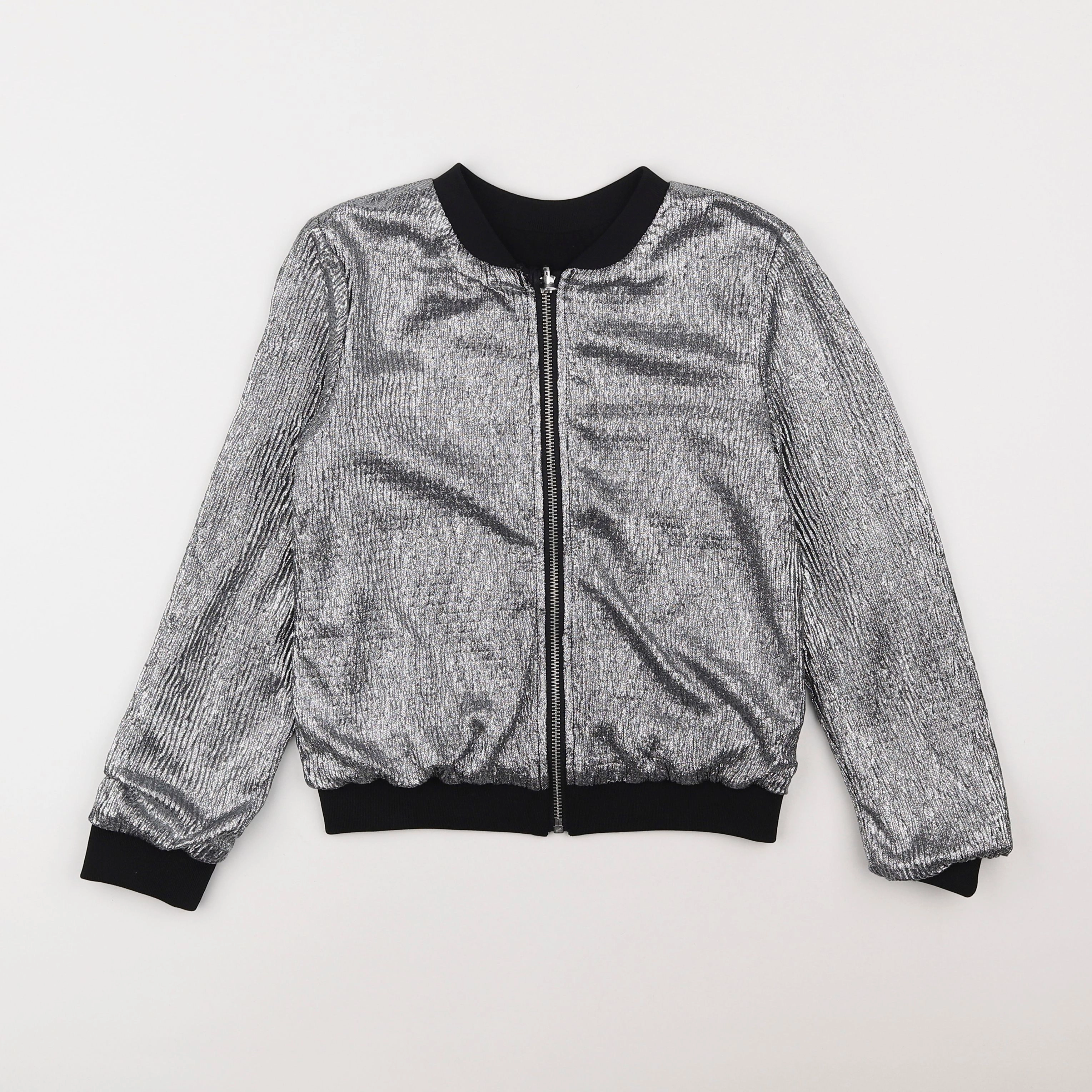 IKKS - veste simili cuir réversible gris - 10 ans