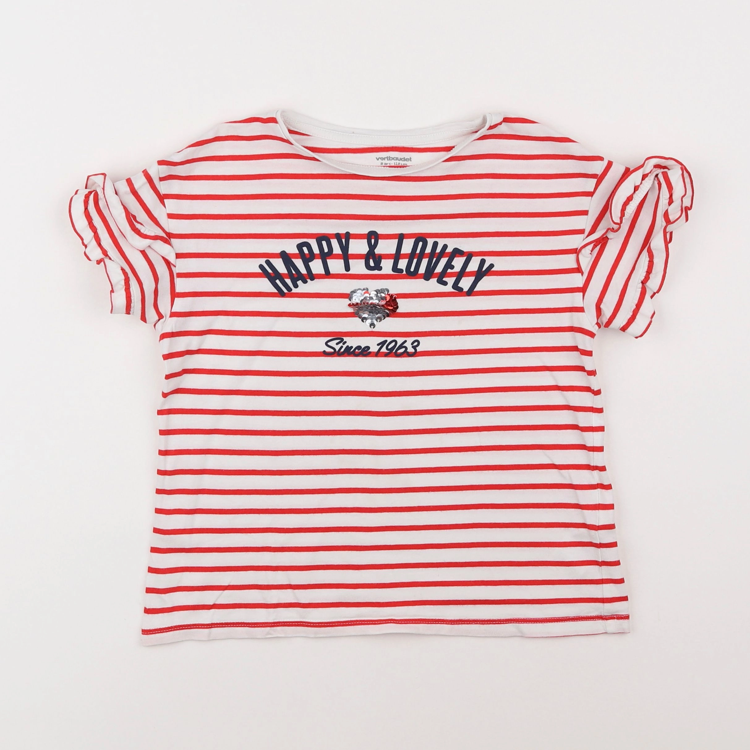 Vertbaudet - tee-shirt rouge - 8 ans