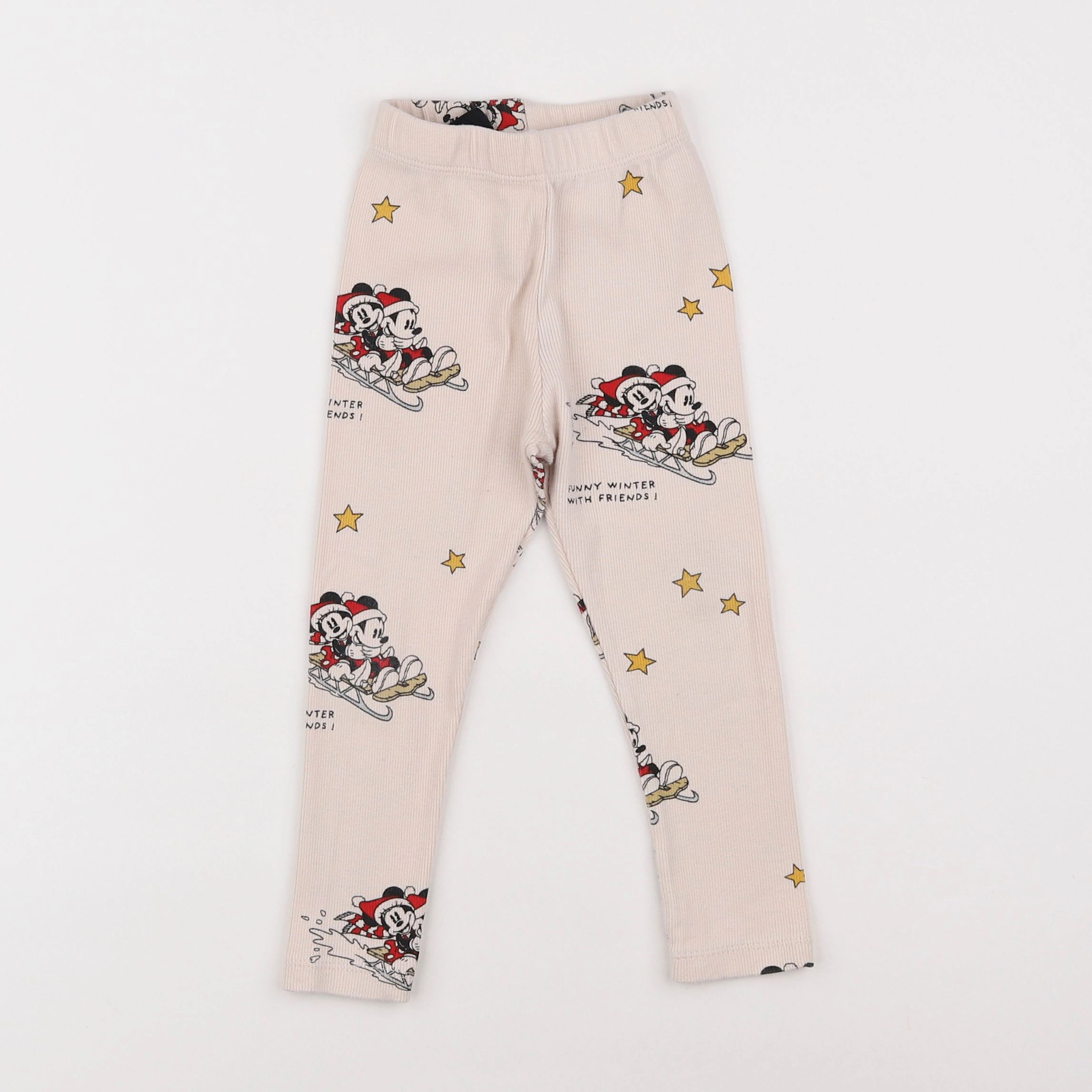 Zara - legging blanc, rouge - 2/3 ans